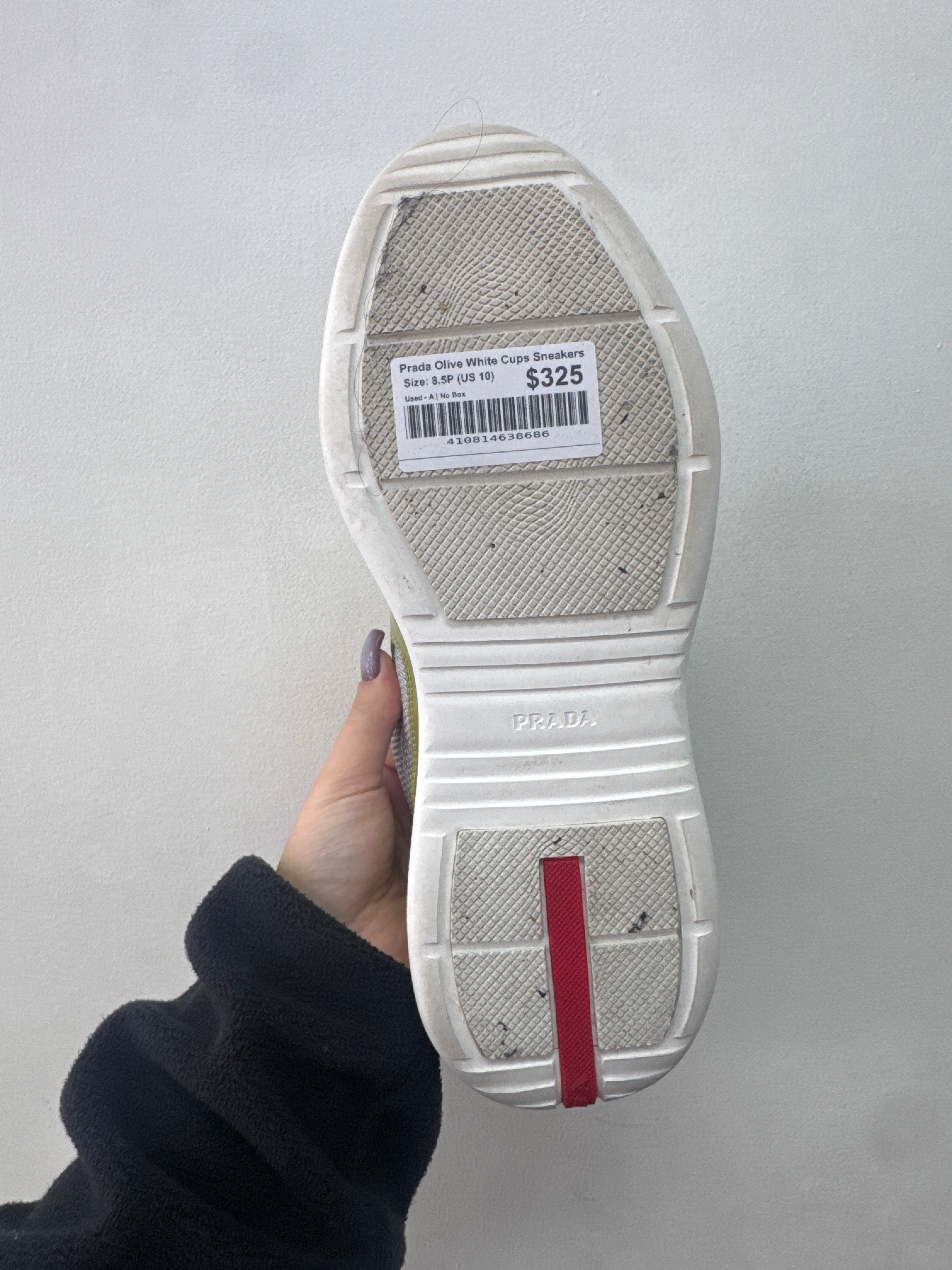 Prada Olive White Cups Sneakers