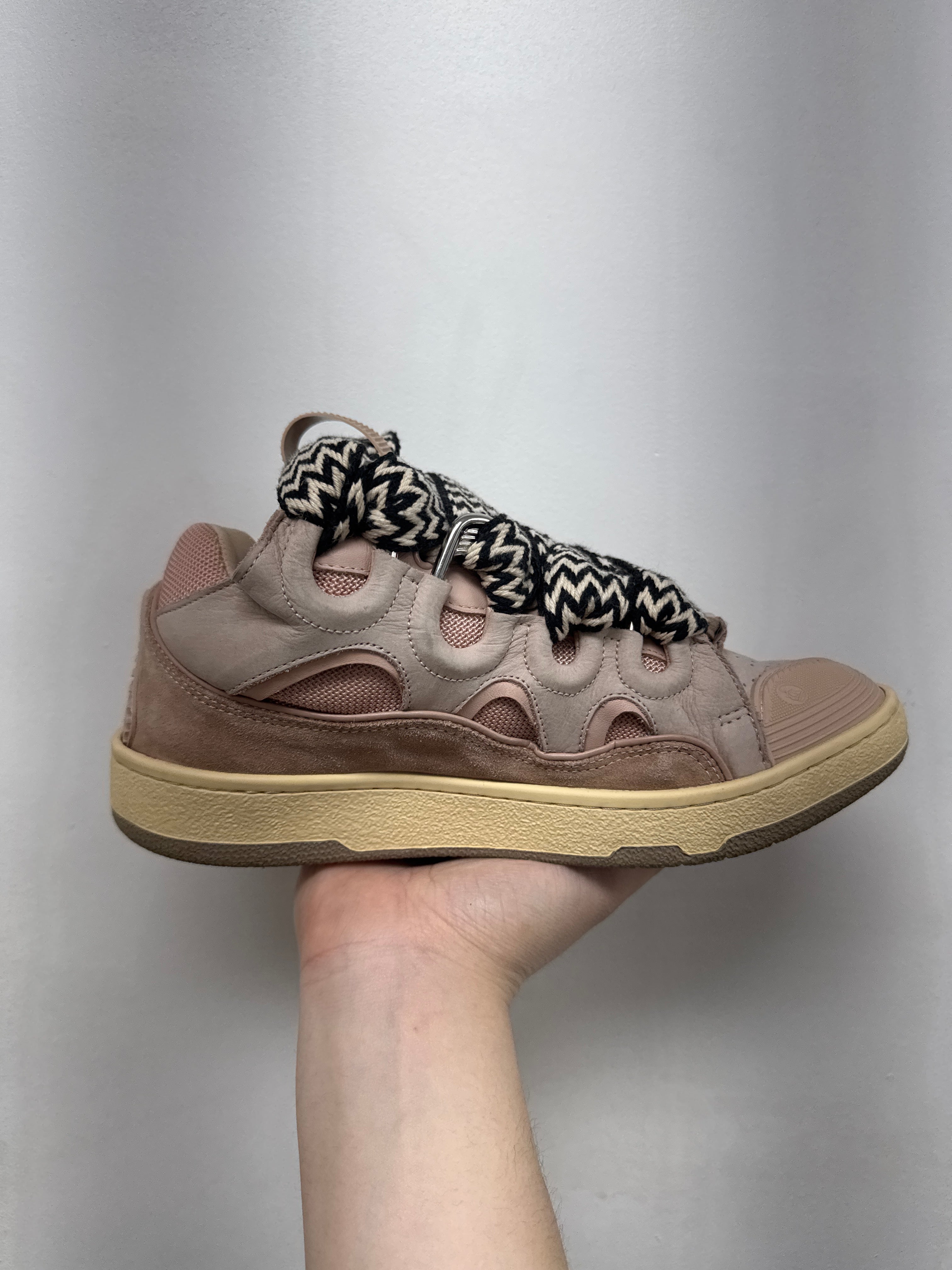Lanvin Blush Pink Curb Sneakers