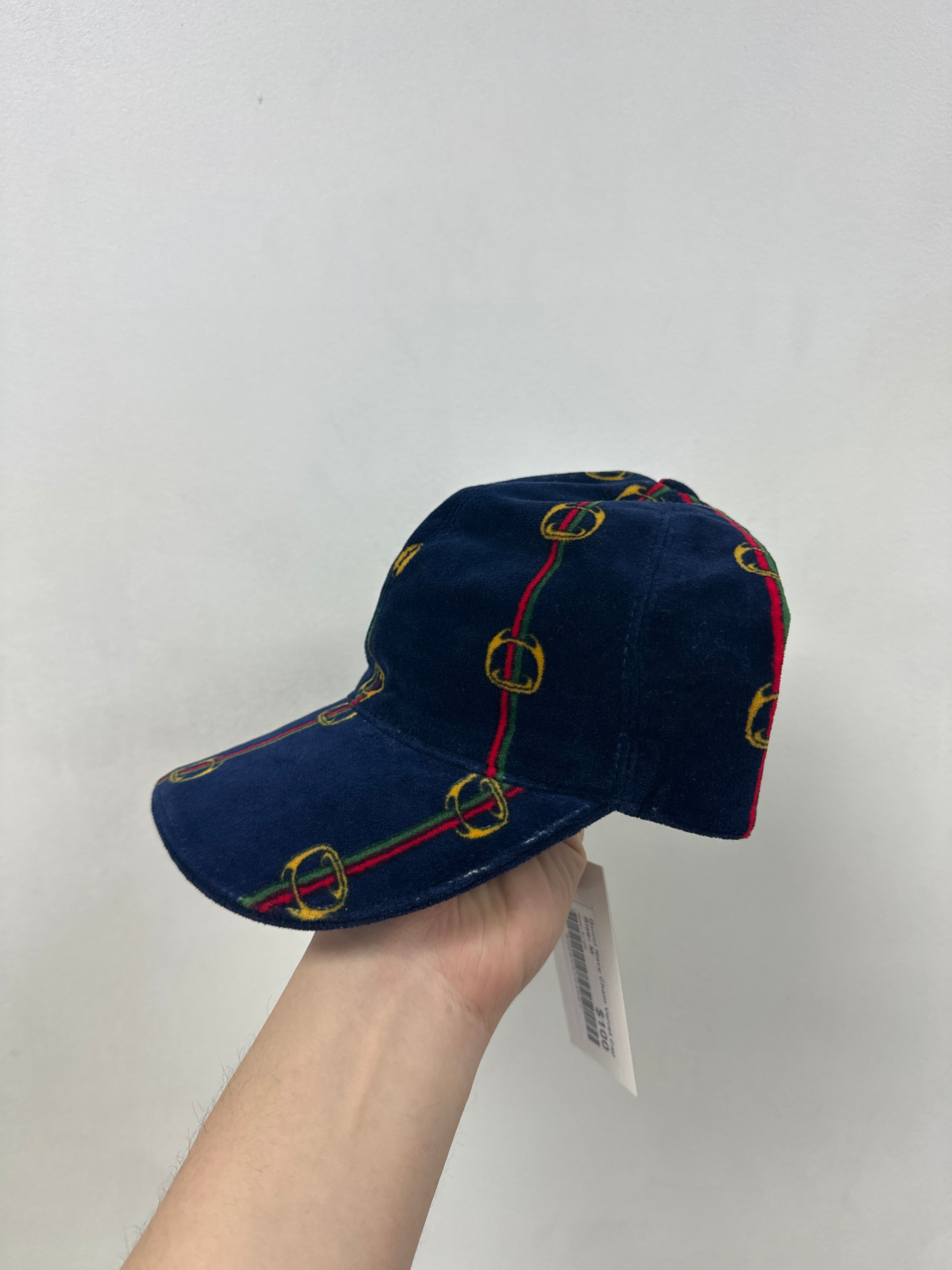 Gucci Navy Chain Velvet Cap