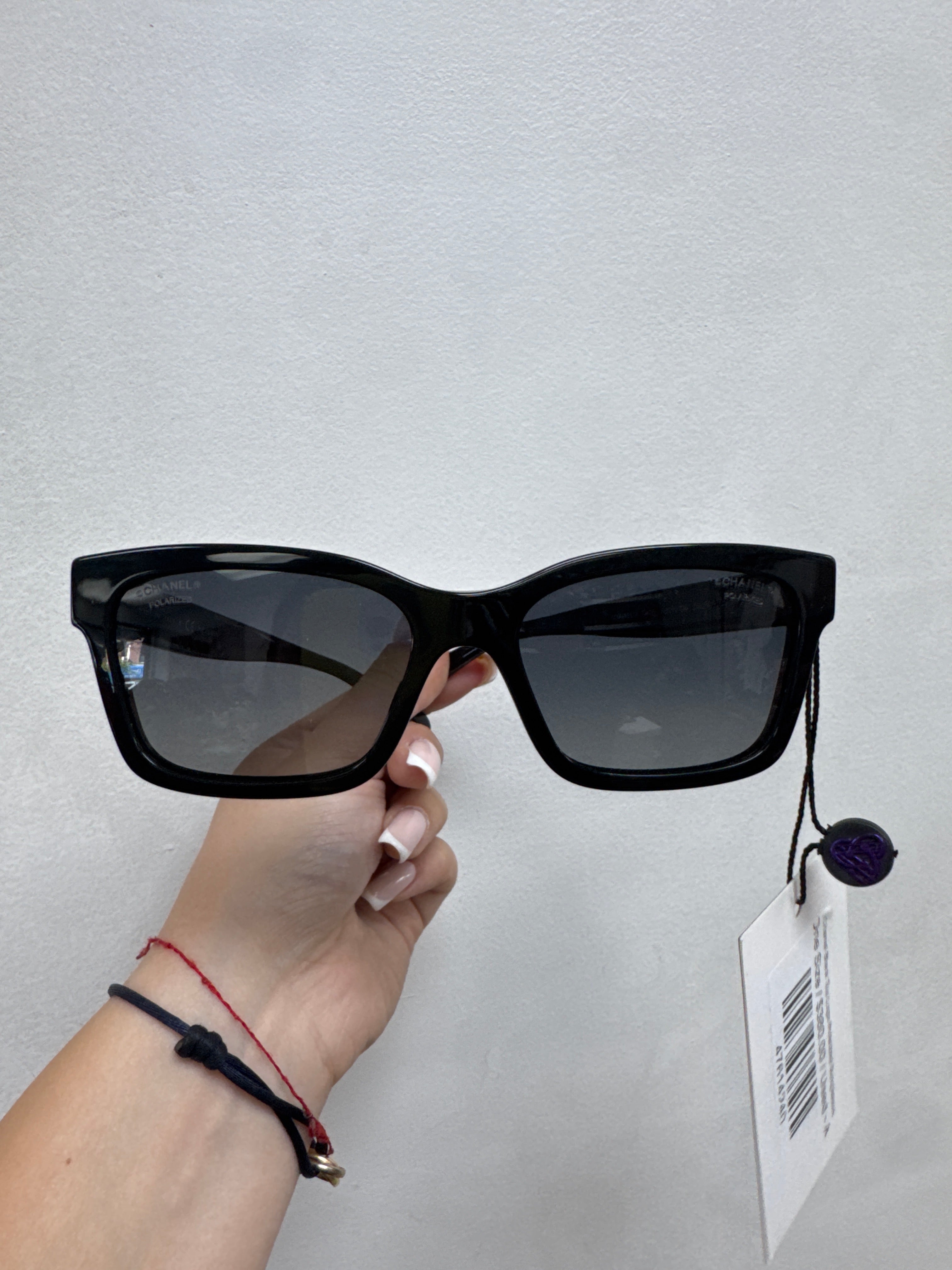 Chanel Black Top Logo Polarized Sunglasses