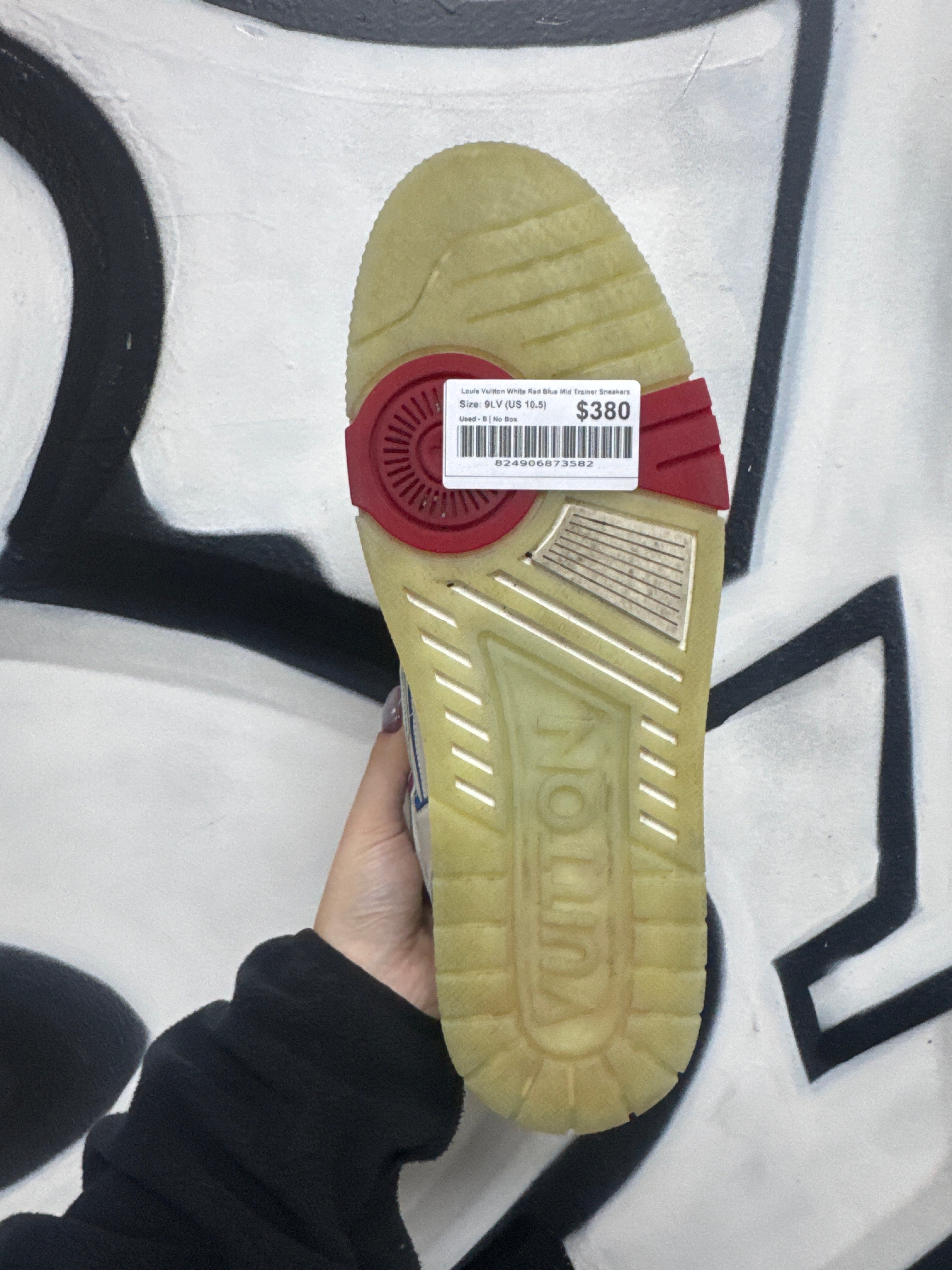 Louis Vuitton White Red Blue Mid Trainer Sneakers