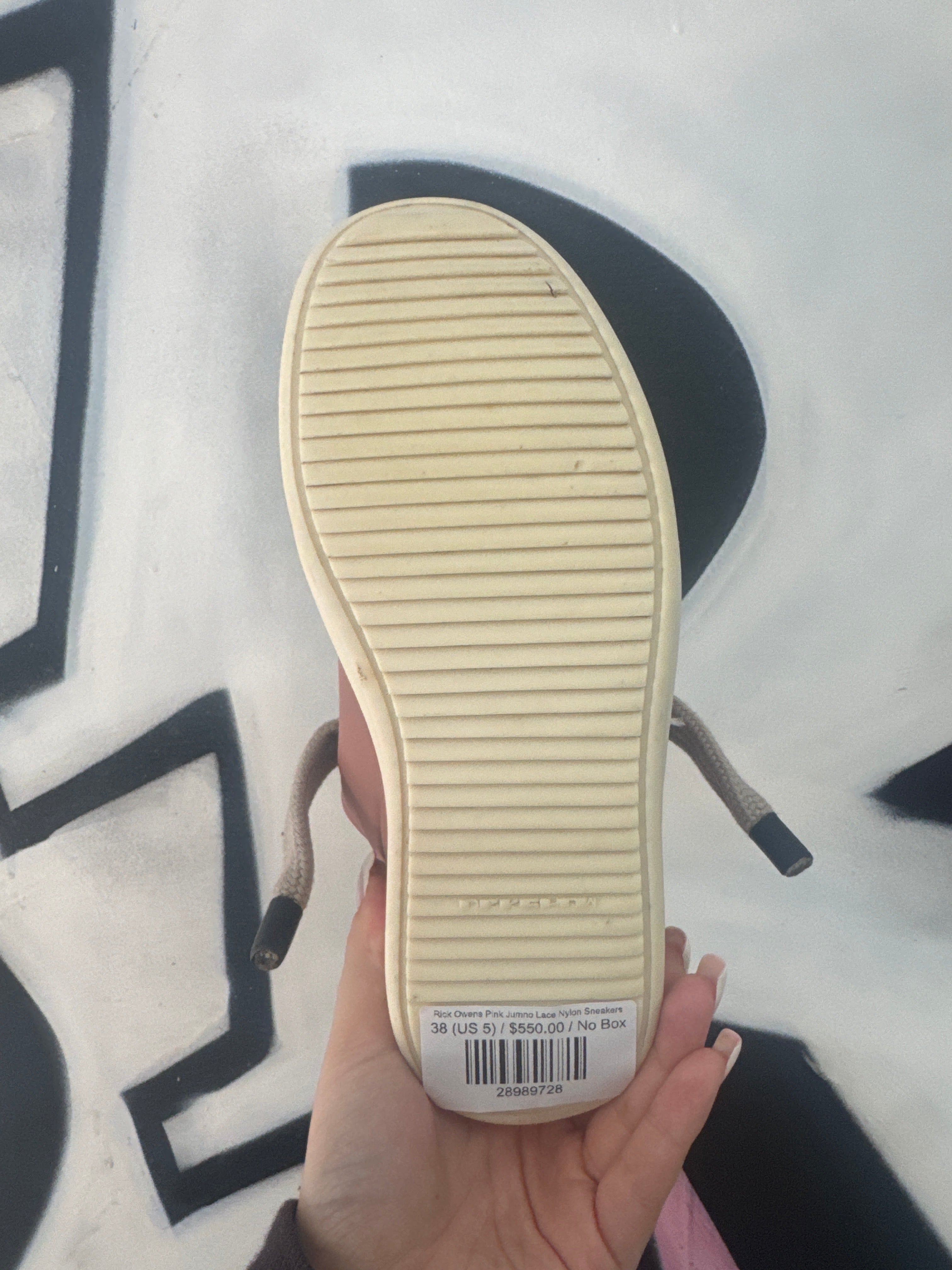 Rick Owens Pink Jumno Lace Nylon Sneakers