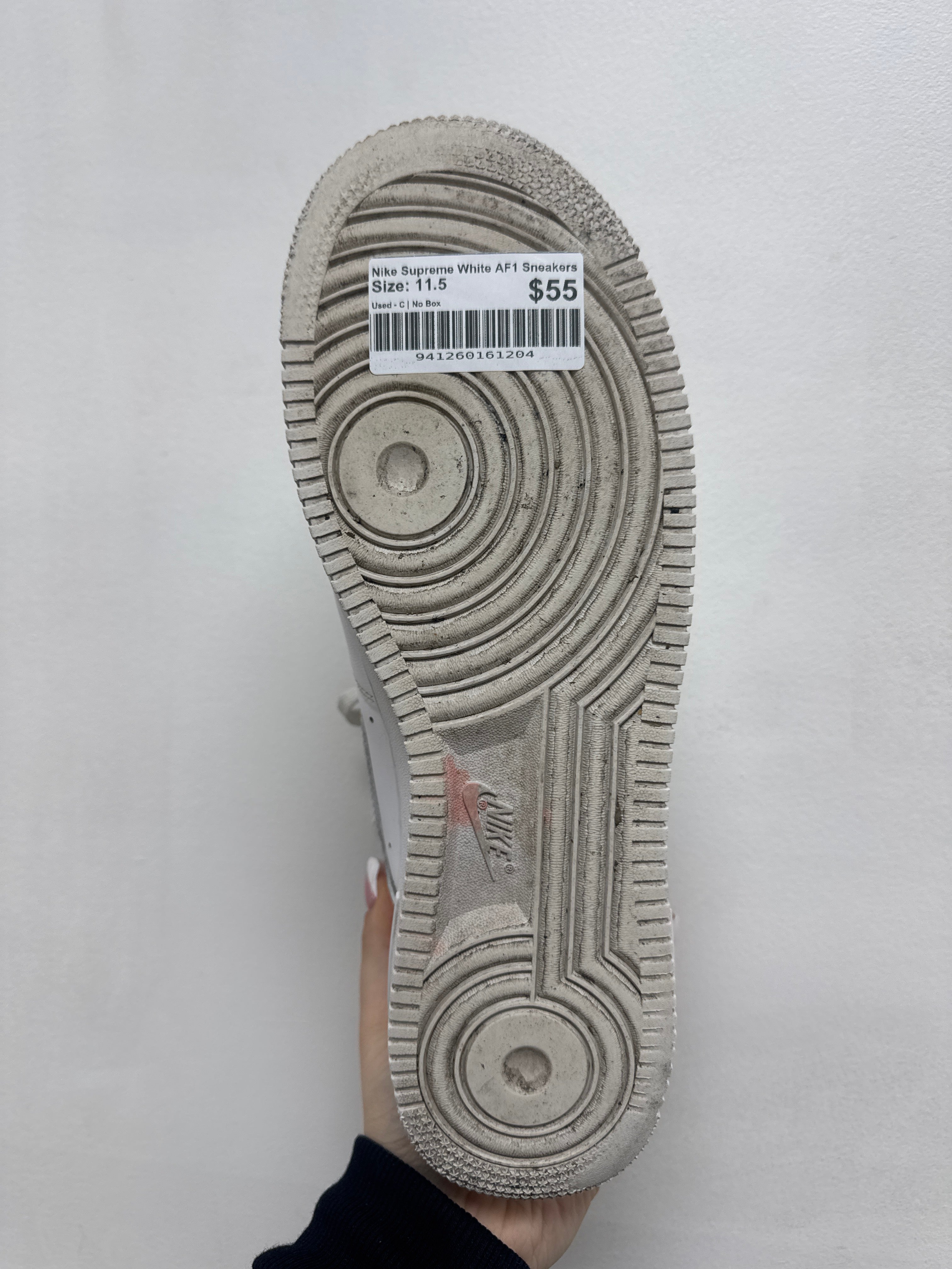 Nike Supreme White AF1 Sneakers