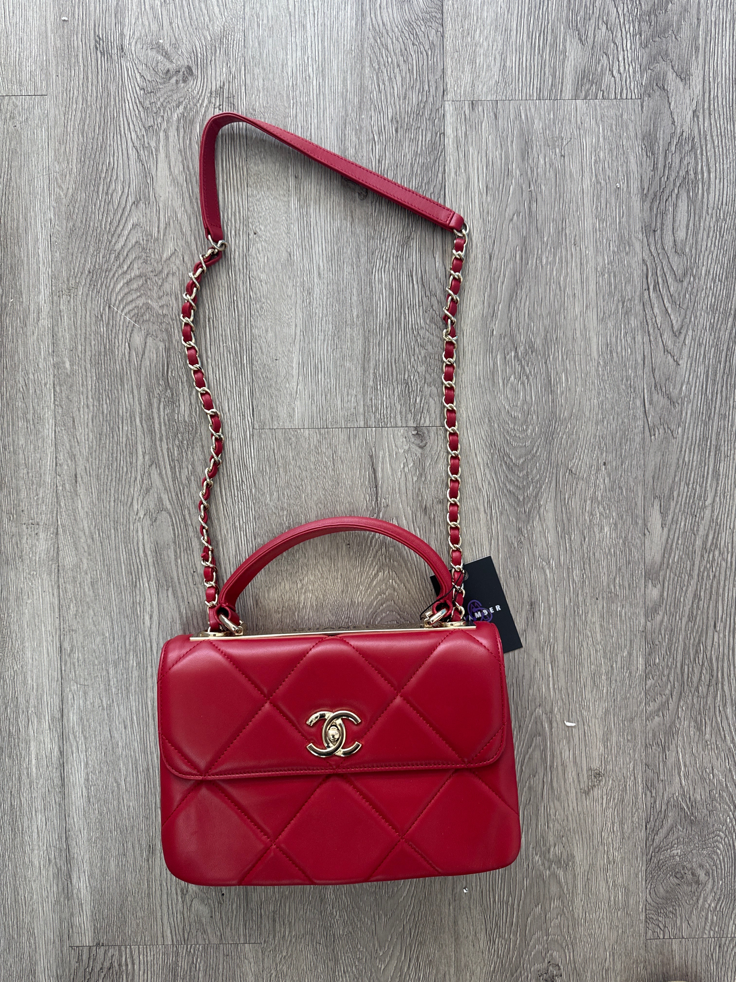 Chanel Red Trendy CC Bag Used Medium N/A