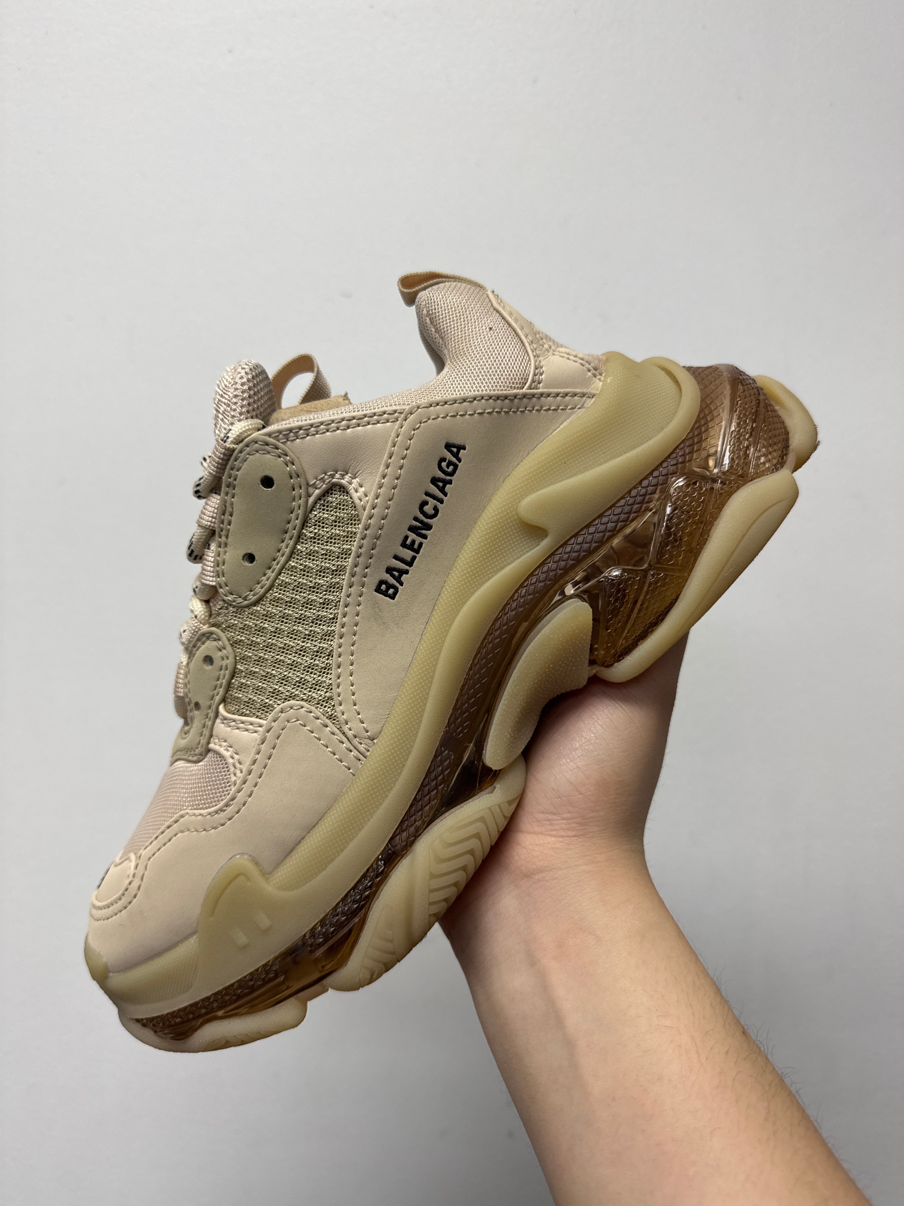 Balenciaga Clear Brown Triple S Sneakers