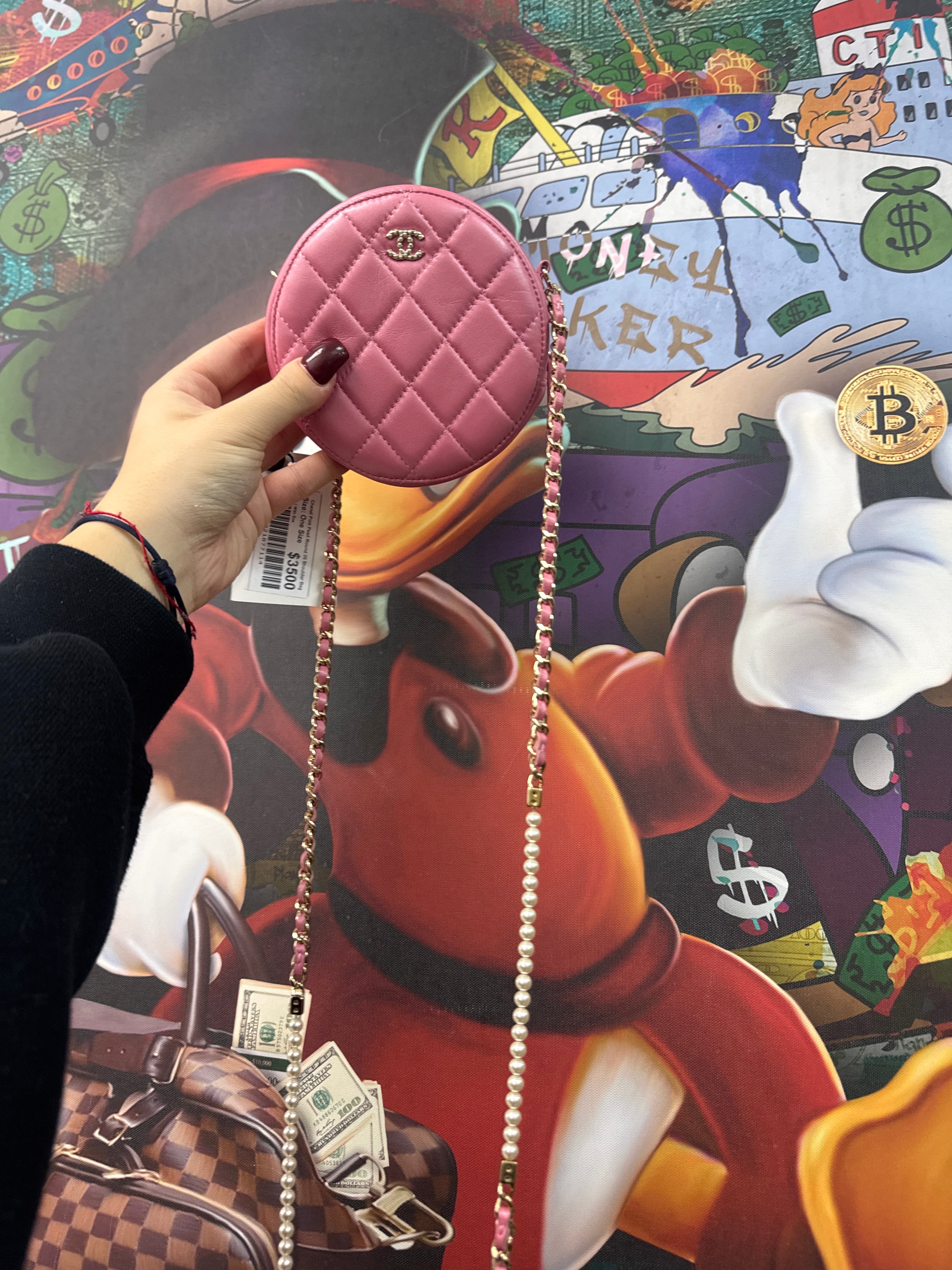 Chanel Pink Pearl Round 20 Shoulder Bag