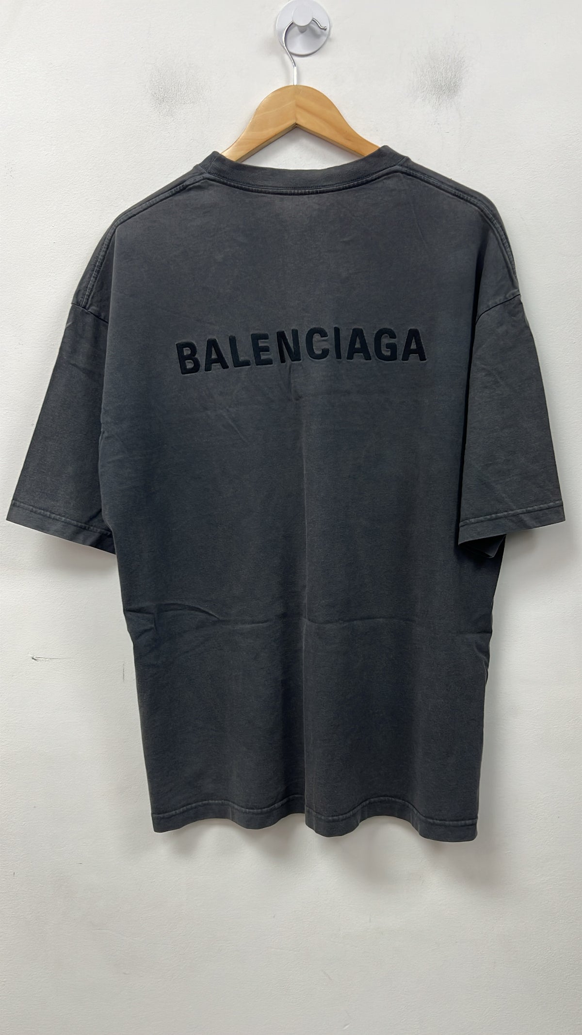 Balenciaga Black Wash Embroidered Tee