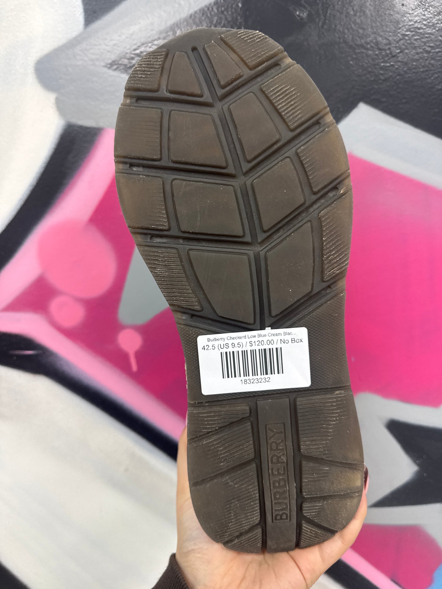 Burberry Checkerd Low Blue Cream Black Sneakers