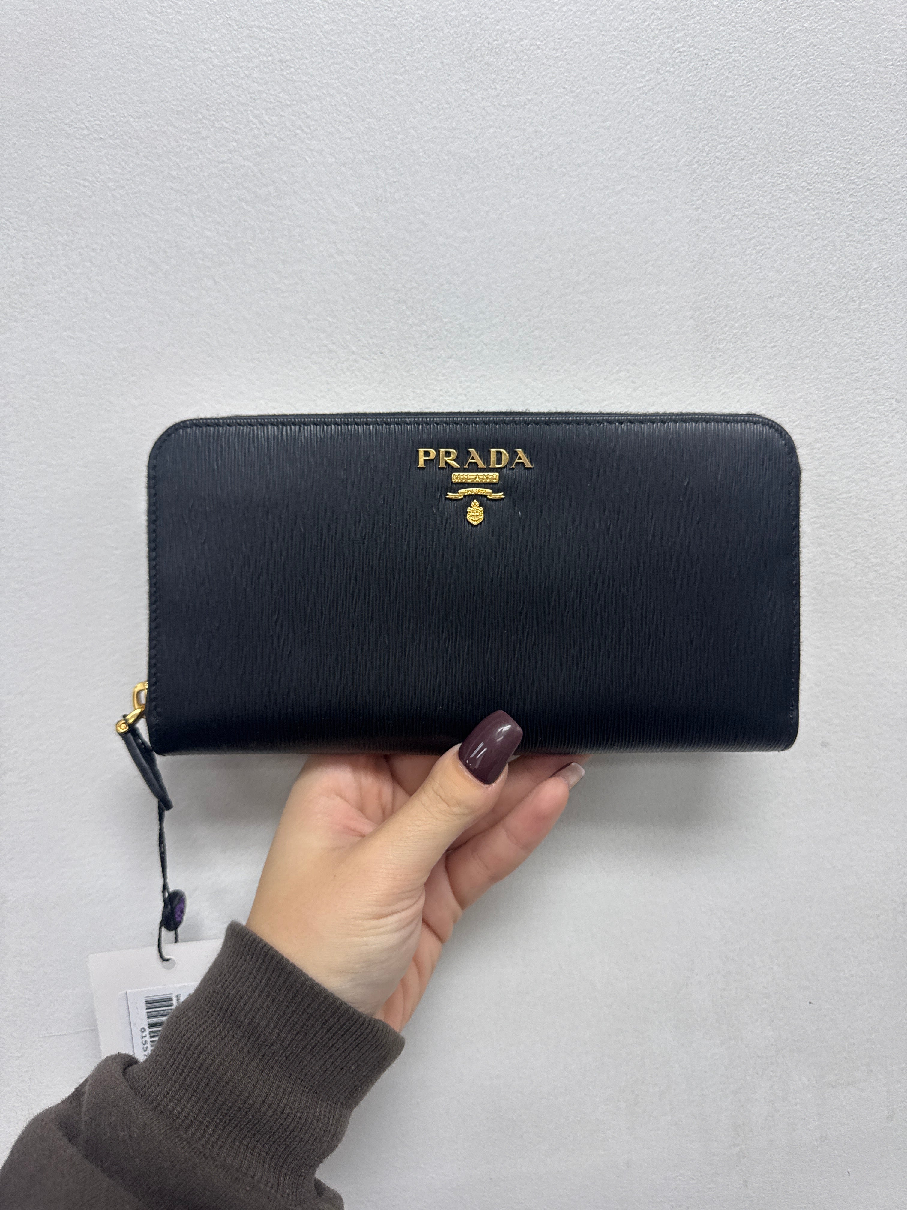 Prada Black Saffiano Long Wallet