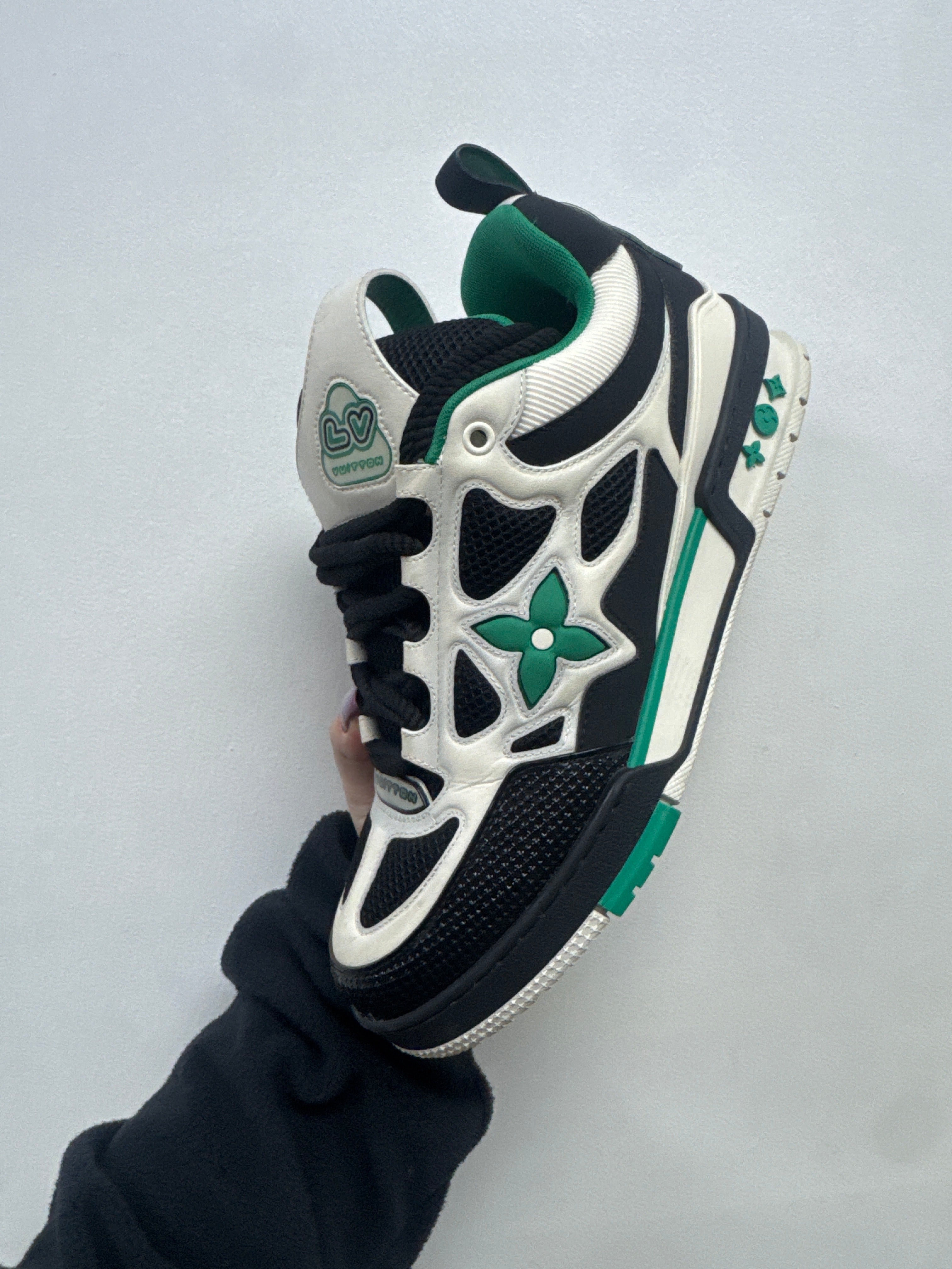 Louis Vuitton Black Green Skate Sneakers