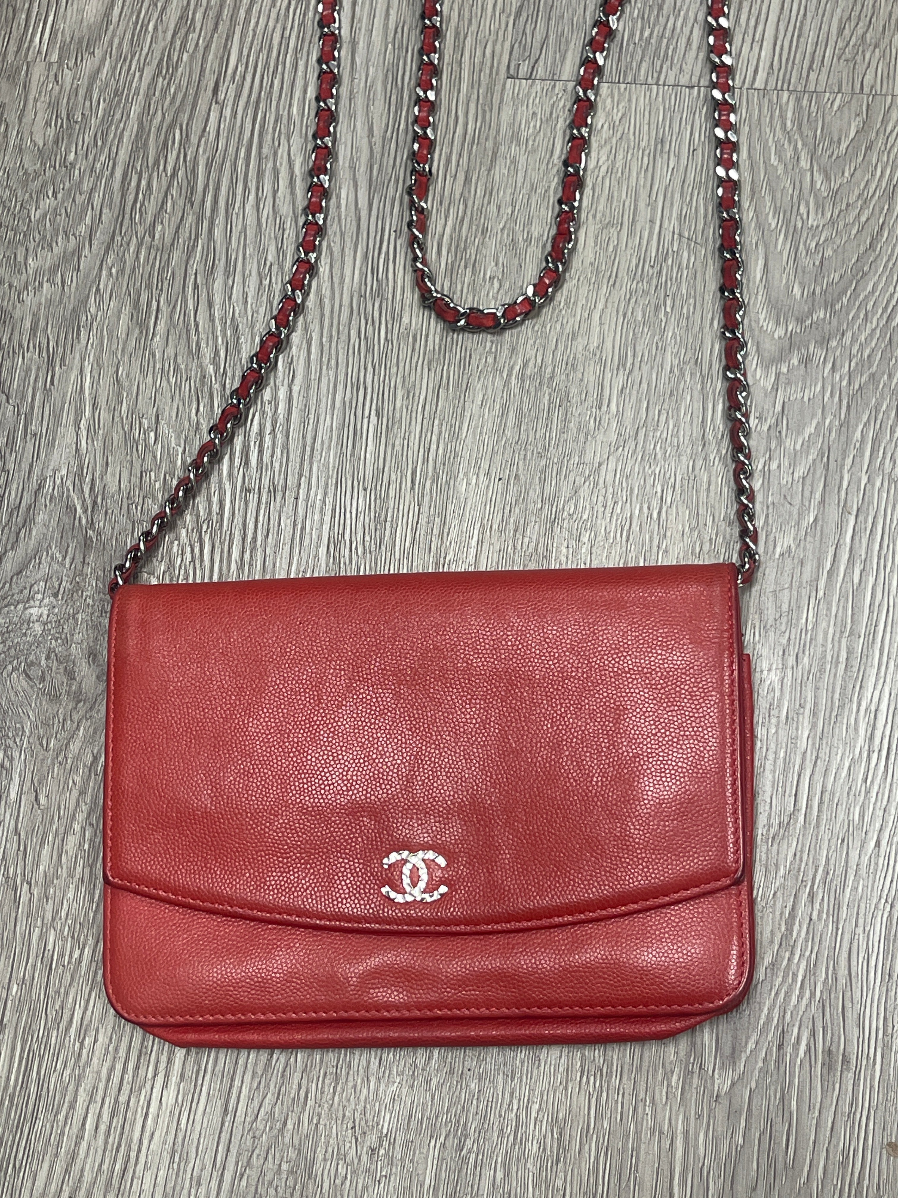 Chanel Caviar Sevruga Wallet On Chain Used OSFM N/A