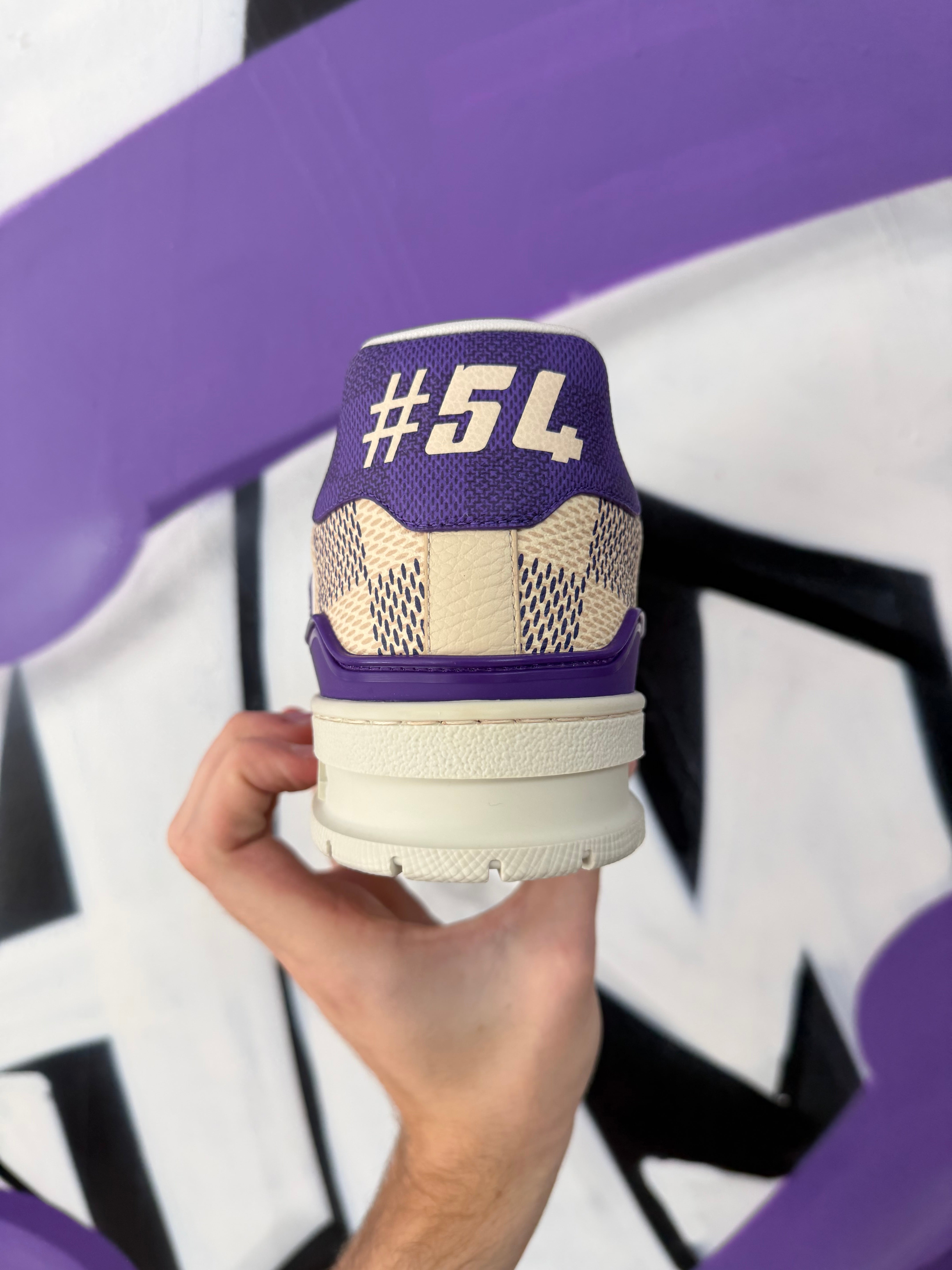 Louis Vuitton Cream Purple 54 Sneakers