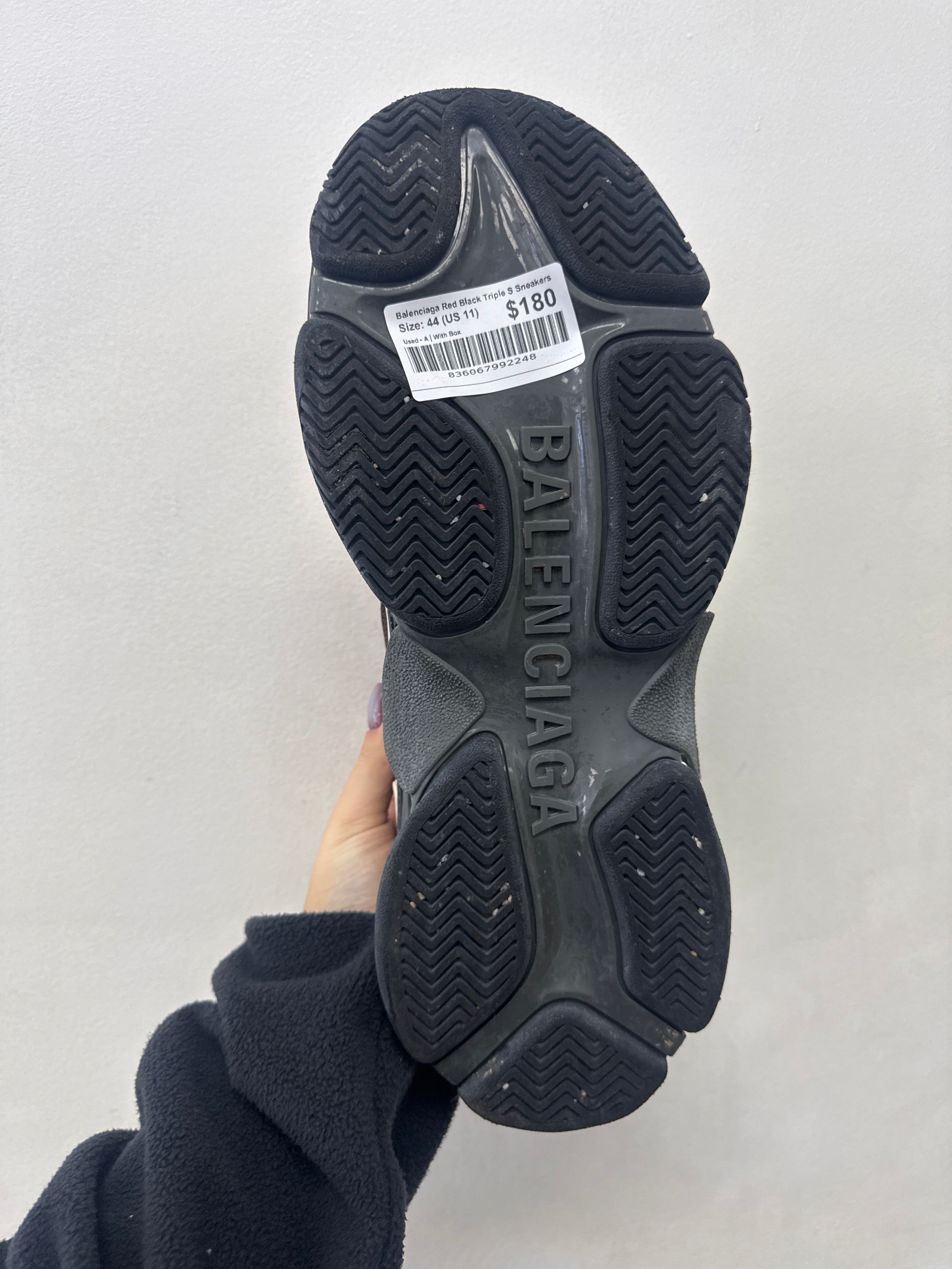 Balenciaga Red Black Triple S Sneakers