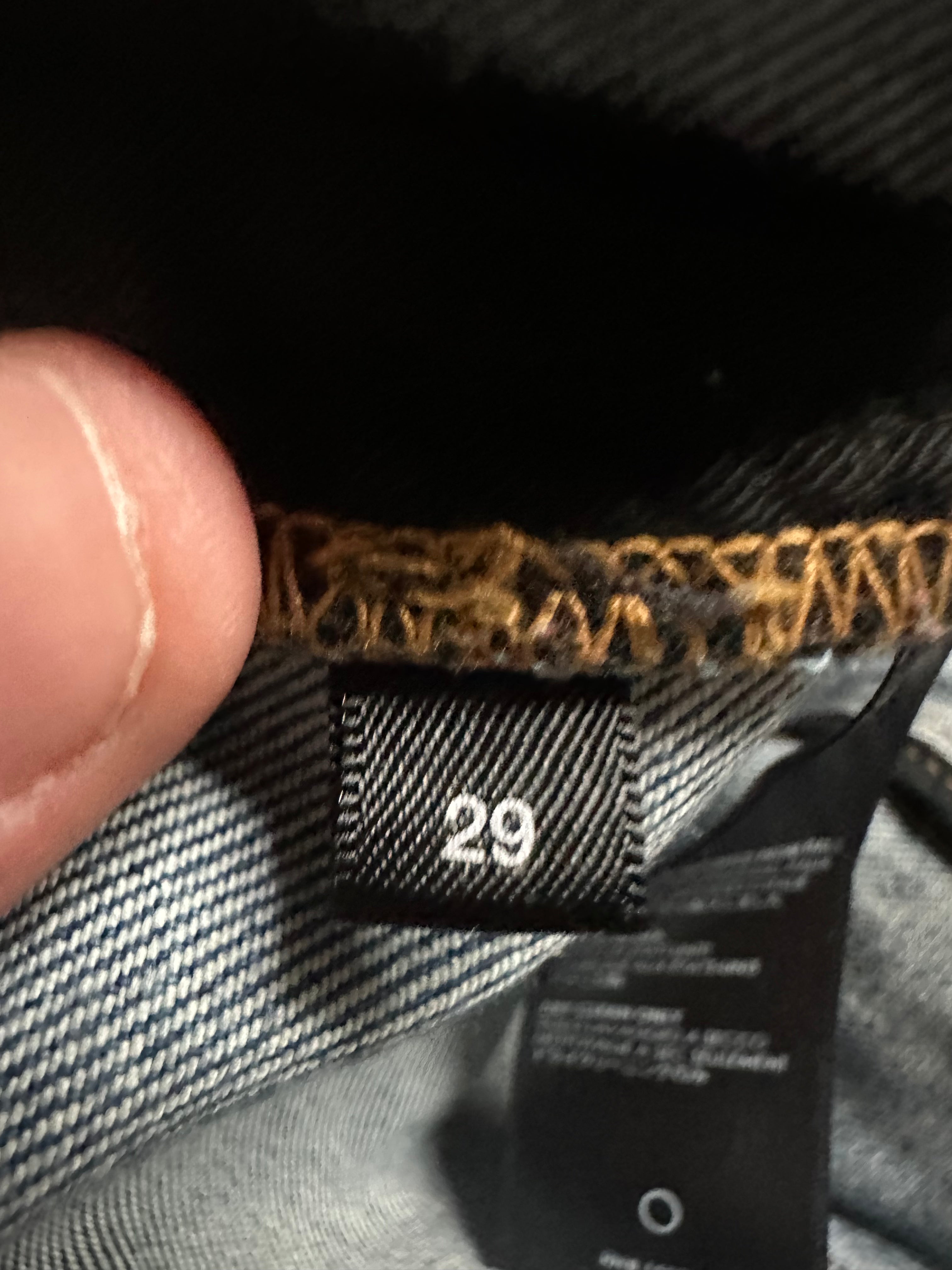 Amiri Zip Jeans Dark Wash Black Patch Used 29