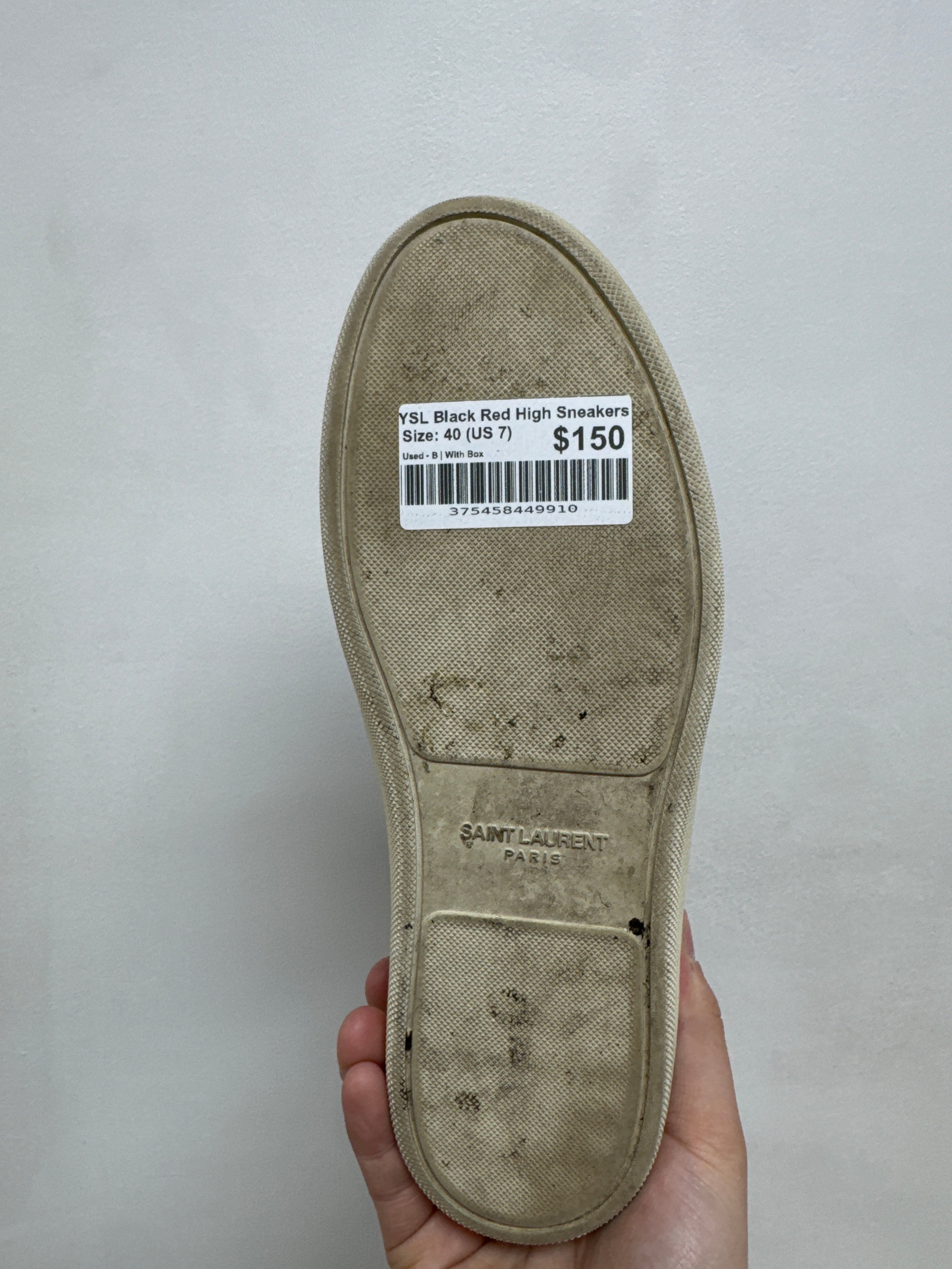 YSL Black Red High Sneakers