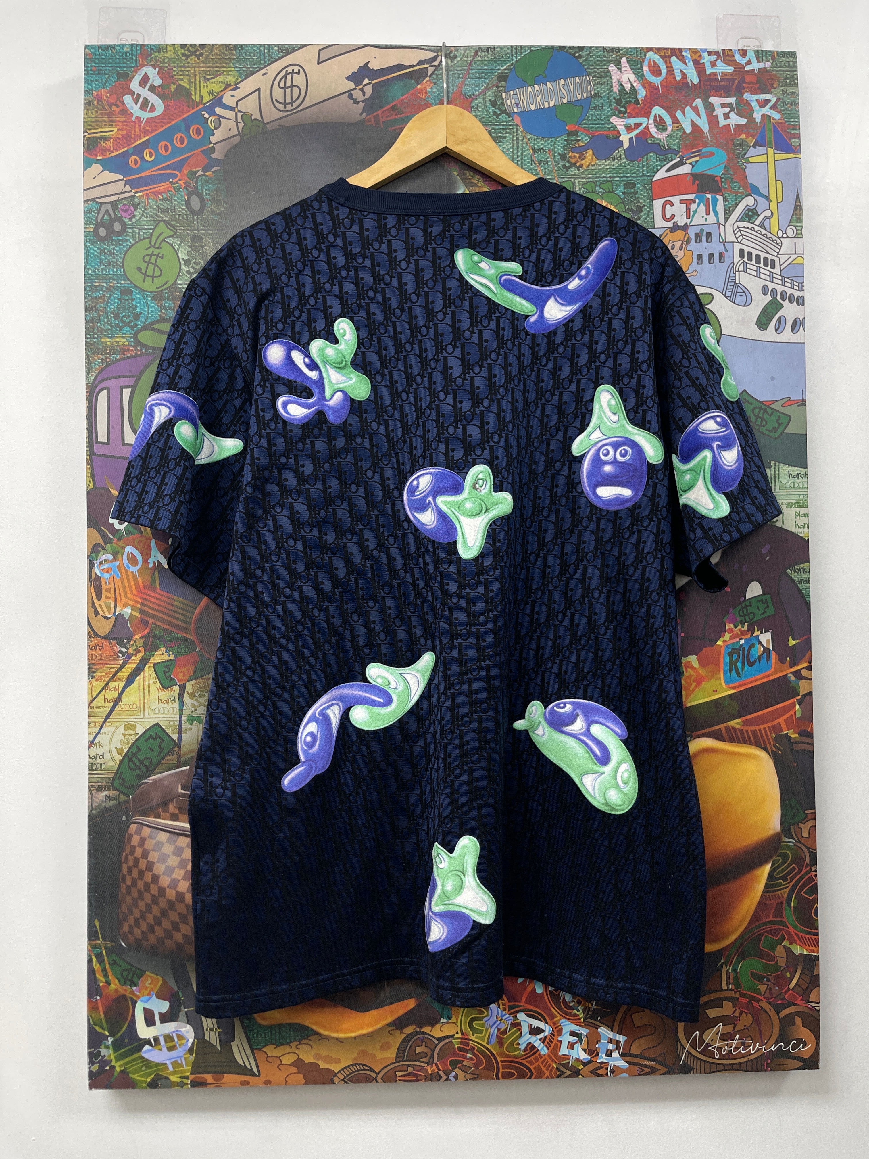Dior Navy Monogram Kenny Scharf Tee