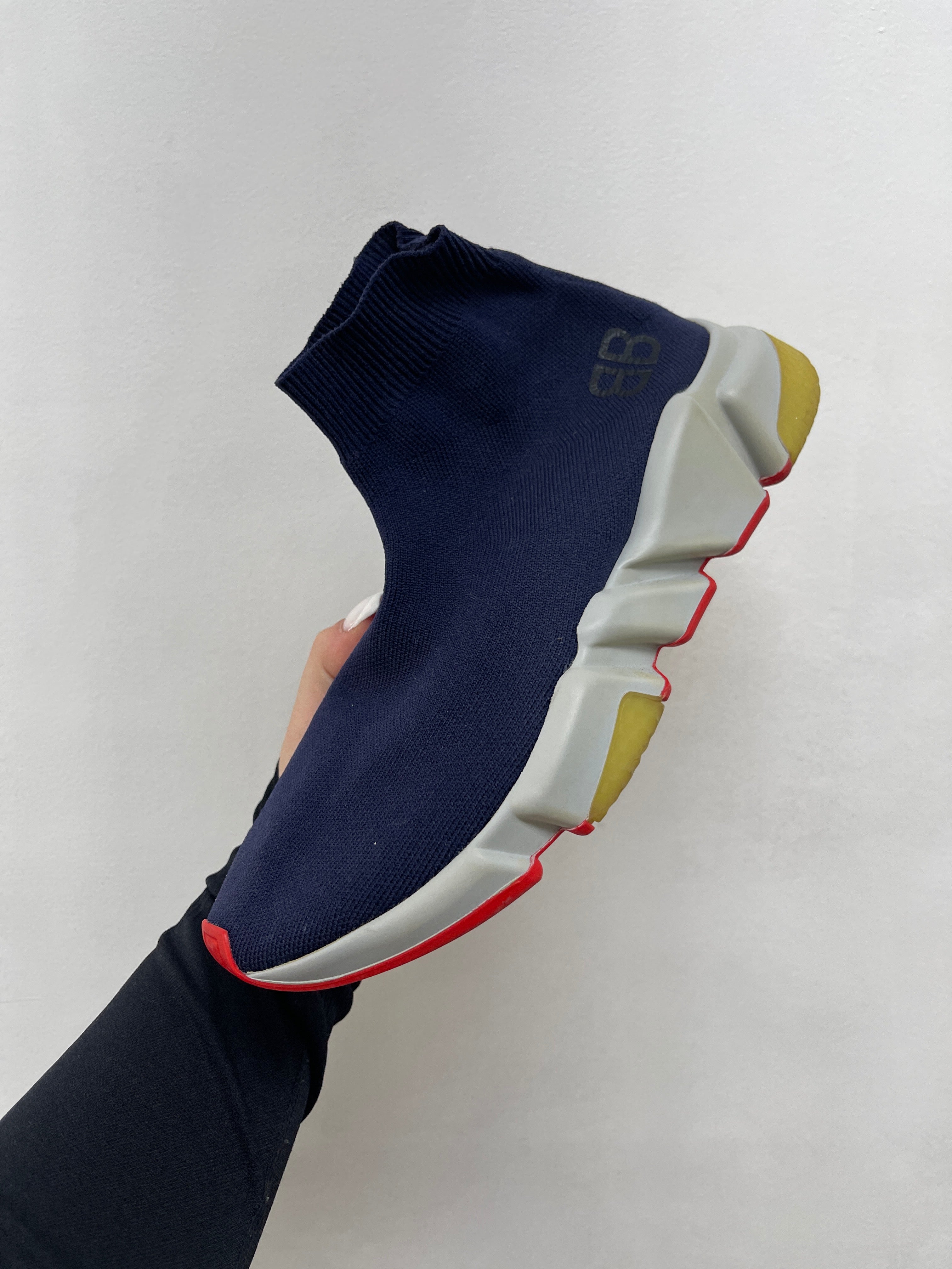 Balenciaga Navy BB Sock Runner Sneakers