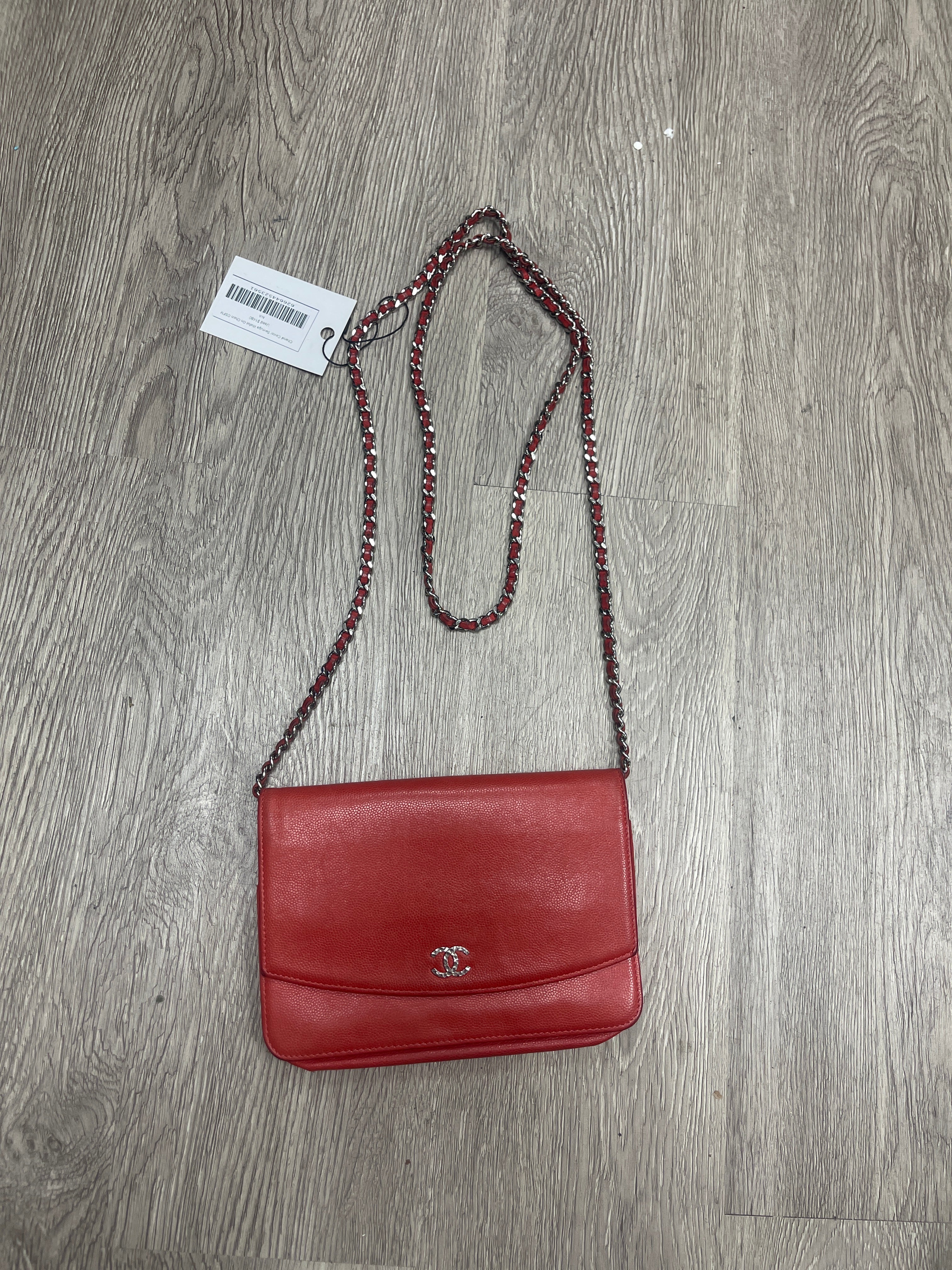 Chanel Caviar Sevruga Wallet On Chain Used OSFM N/A