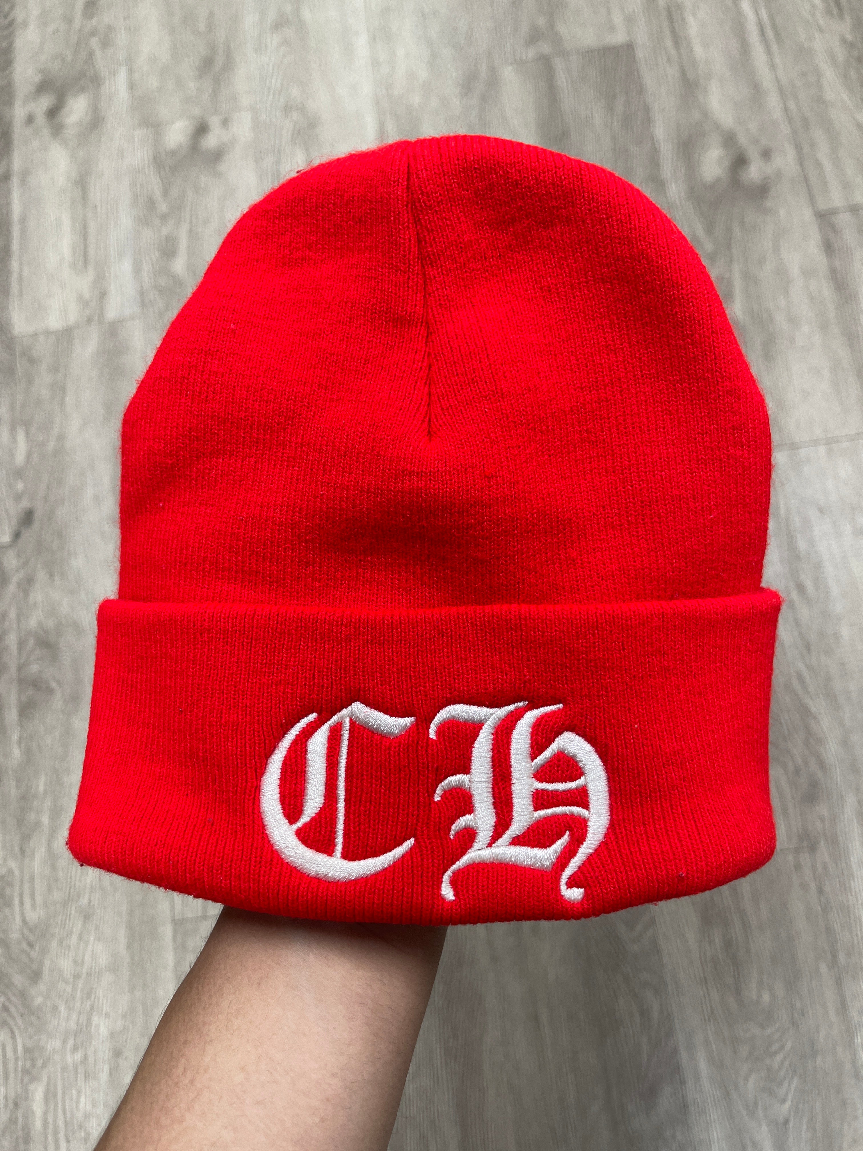 Chrome Hearts Red White CH Beanie