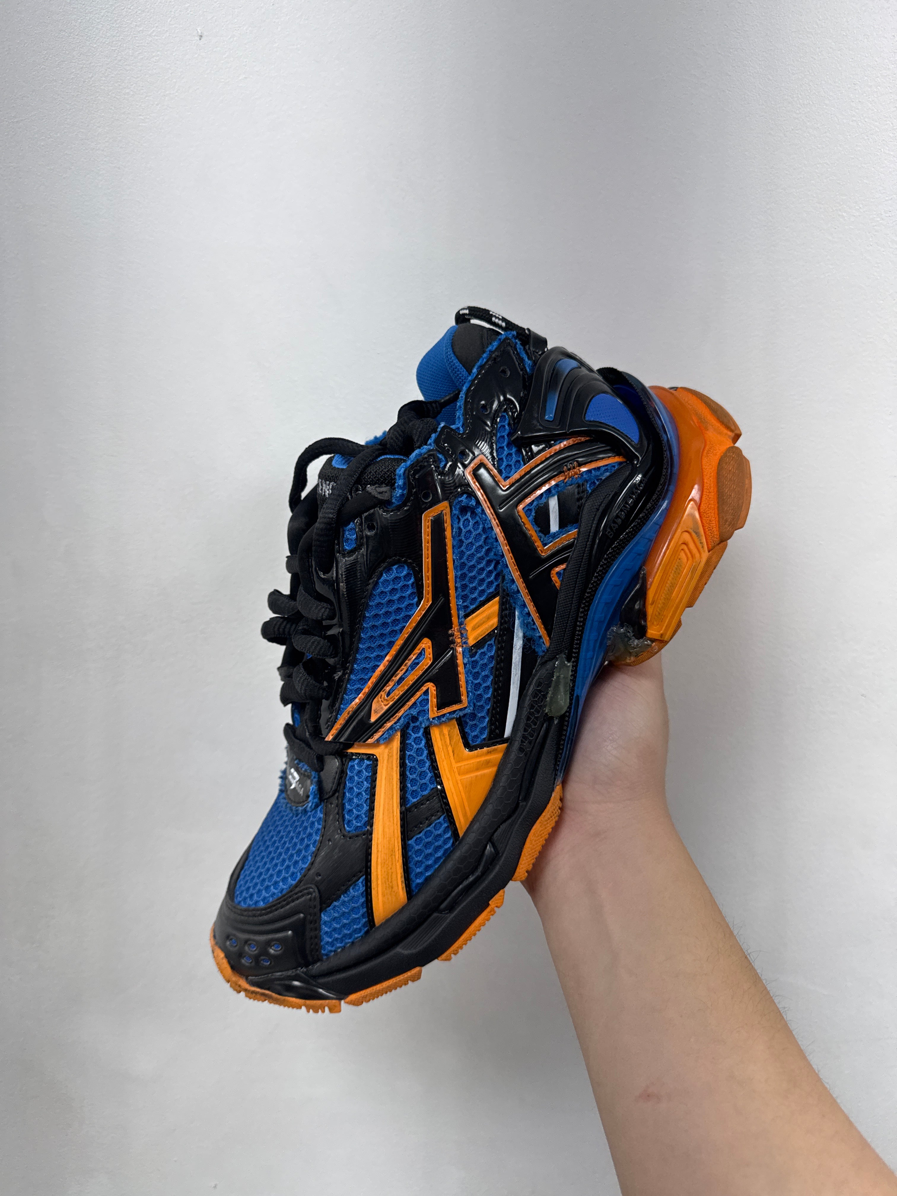 Balenciaga Blue Orange Chunky Runner Sneakers