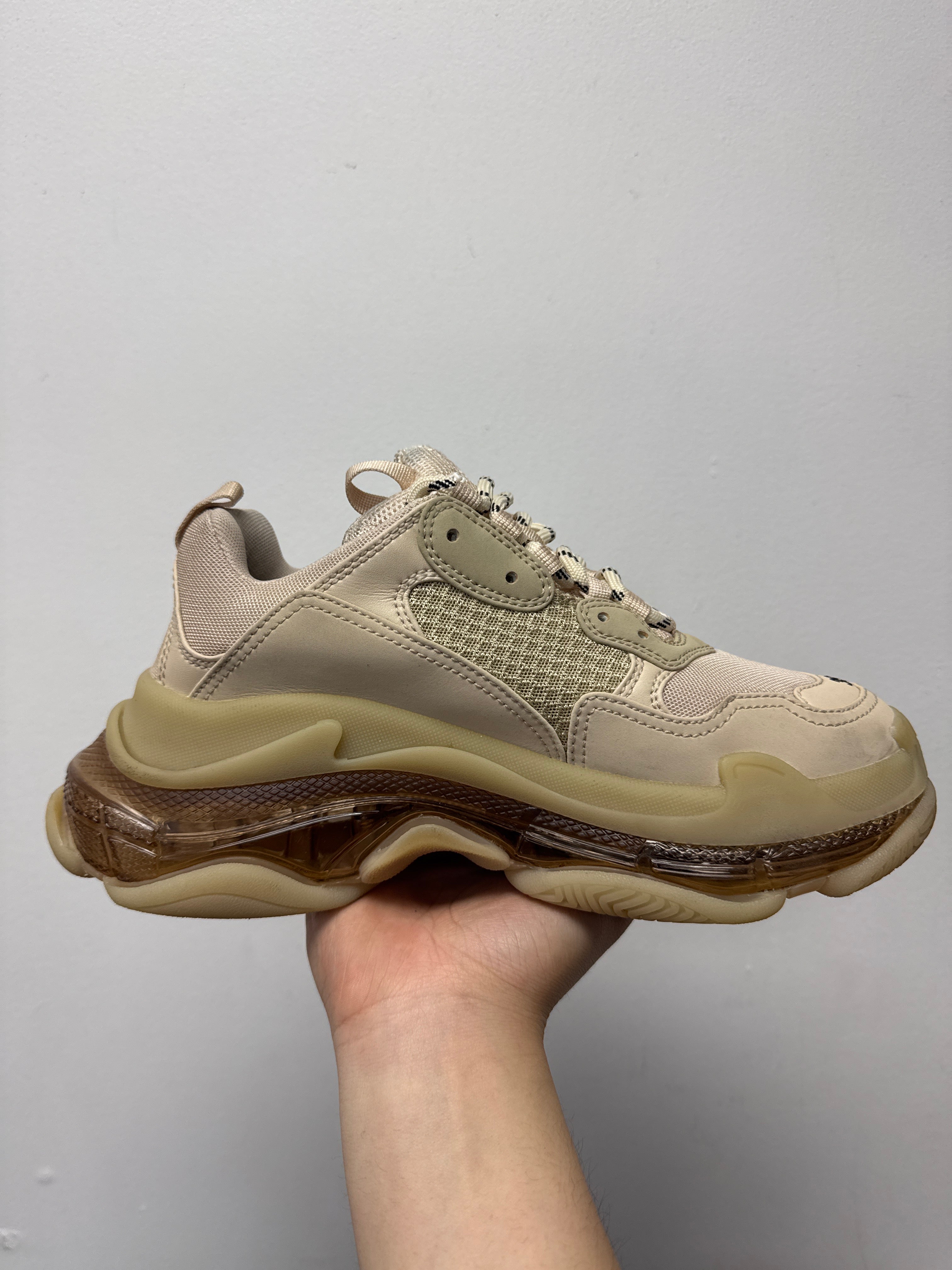 Balenciaga Clear Brown Triple S Sneakers
