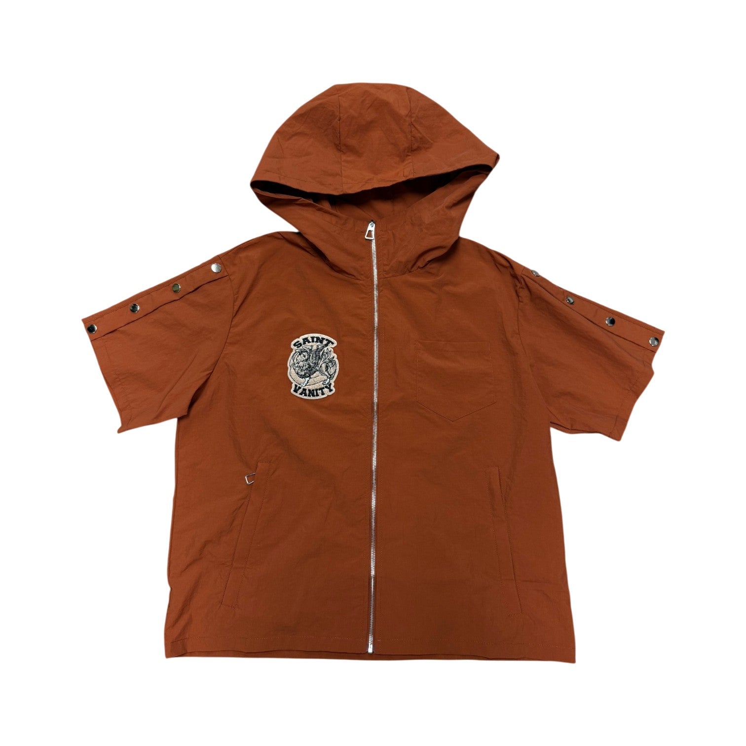 Saint Vanity 'Track' Nylon Orange Top