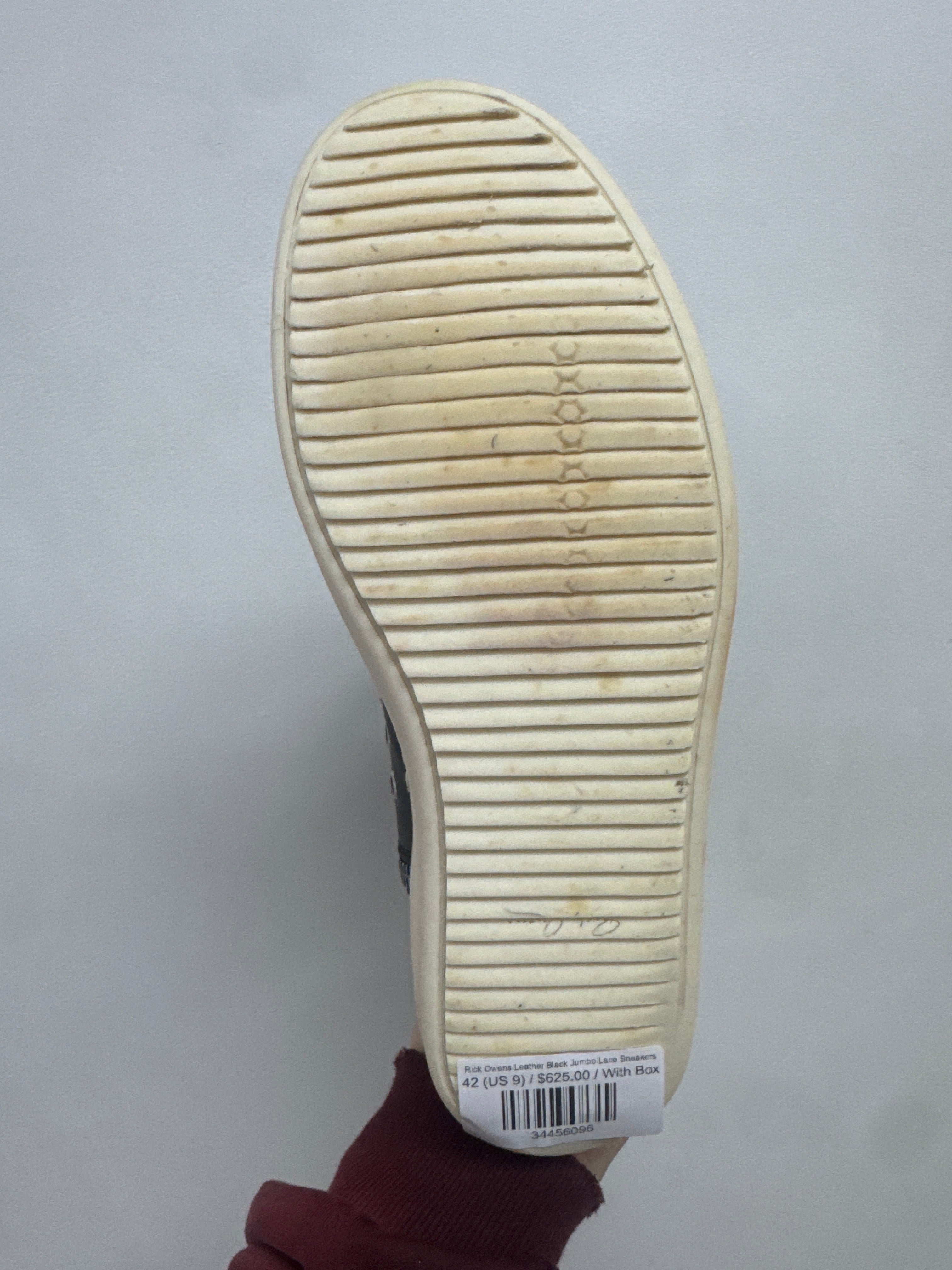 Rick Owens Leather Black Jumbo Lace Sneakers