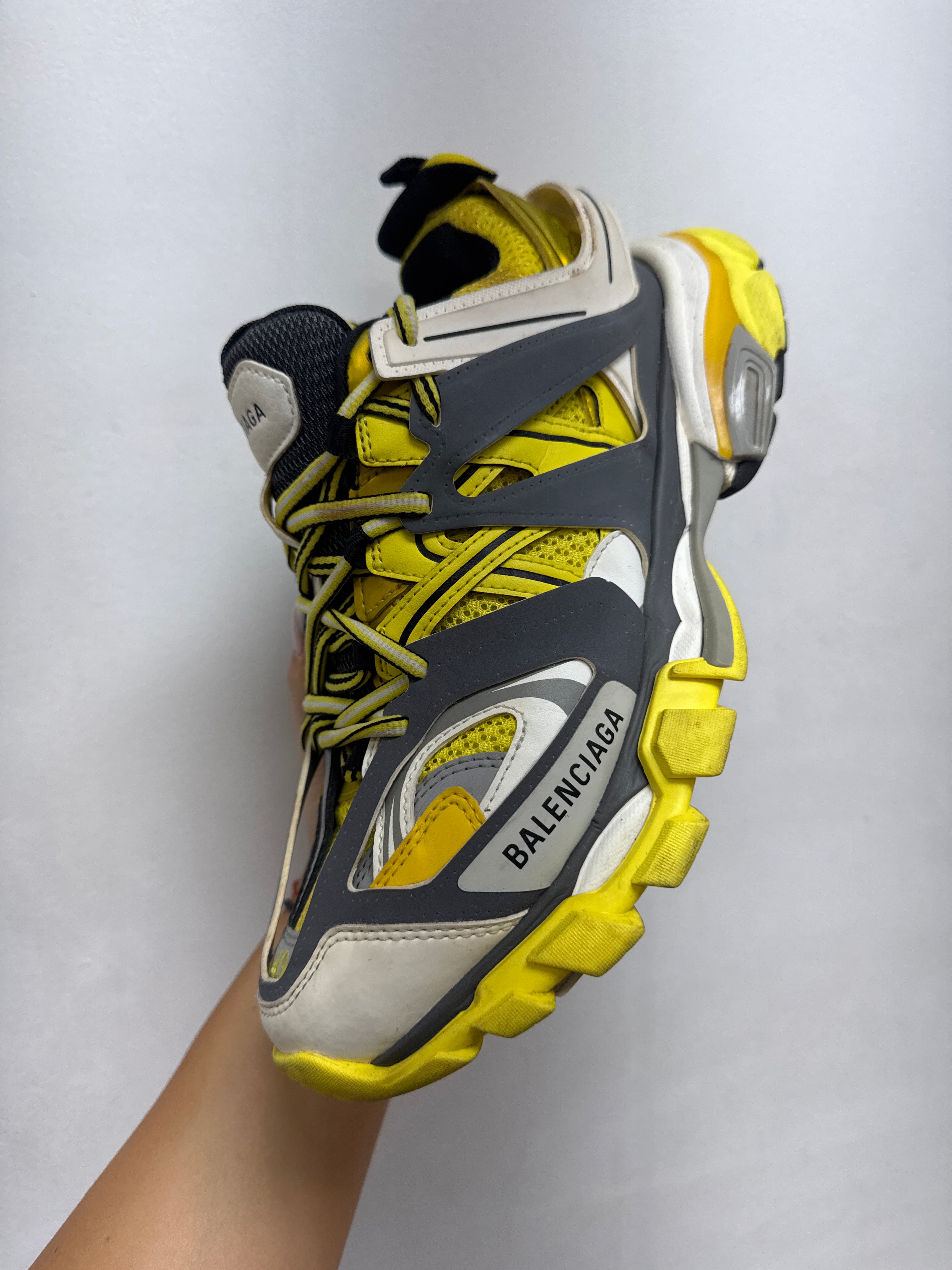 Balenciaga Yellow Grey Track Runner Sneakers