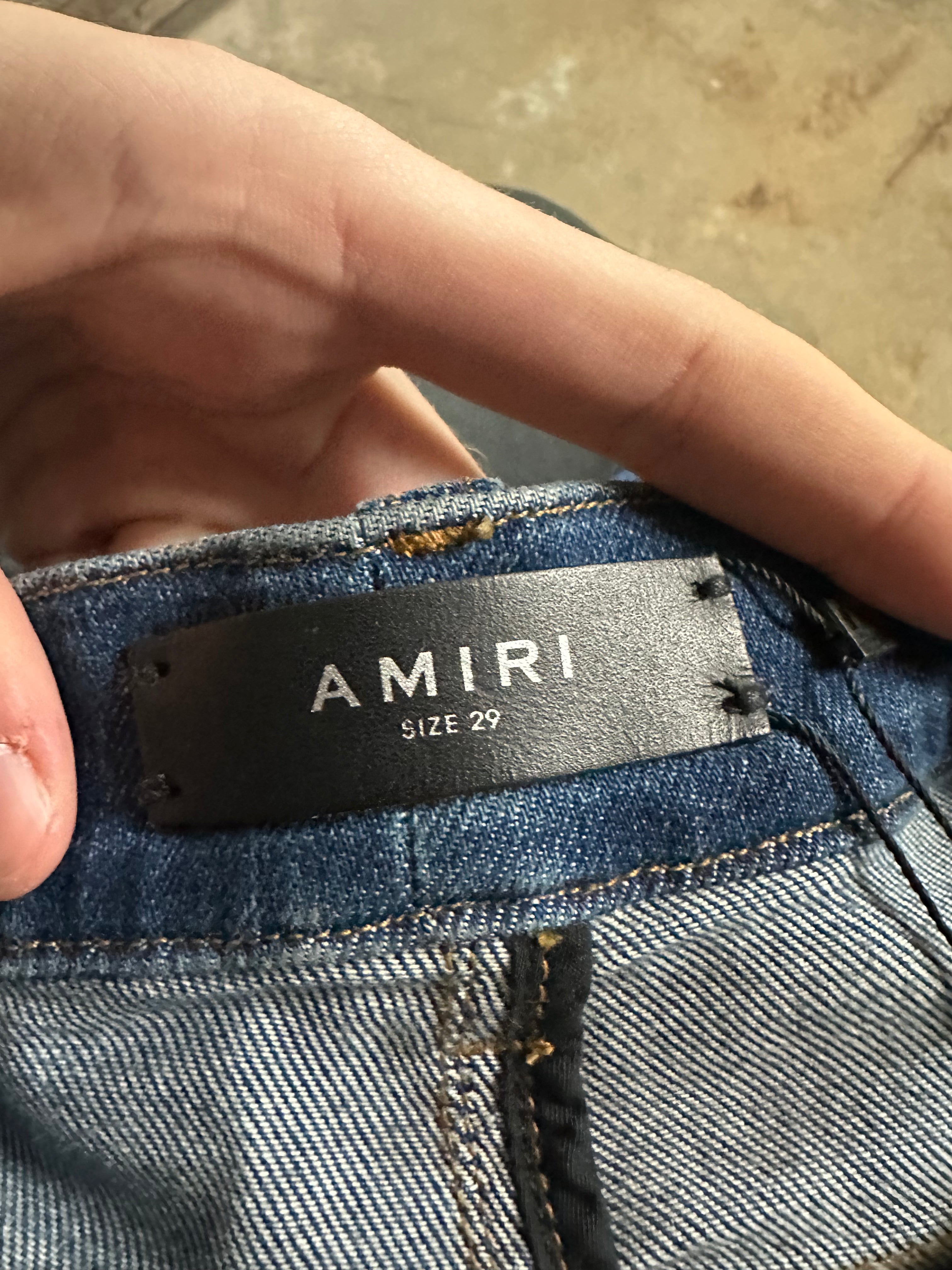 Amiri Zip Jeans Dark Wash Black Patch Used 29