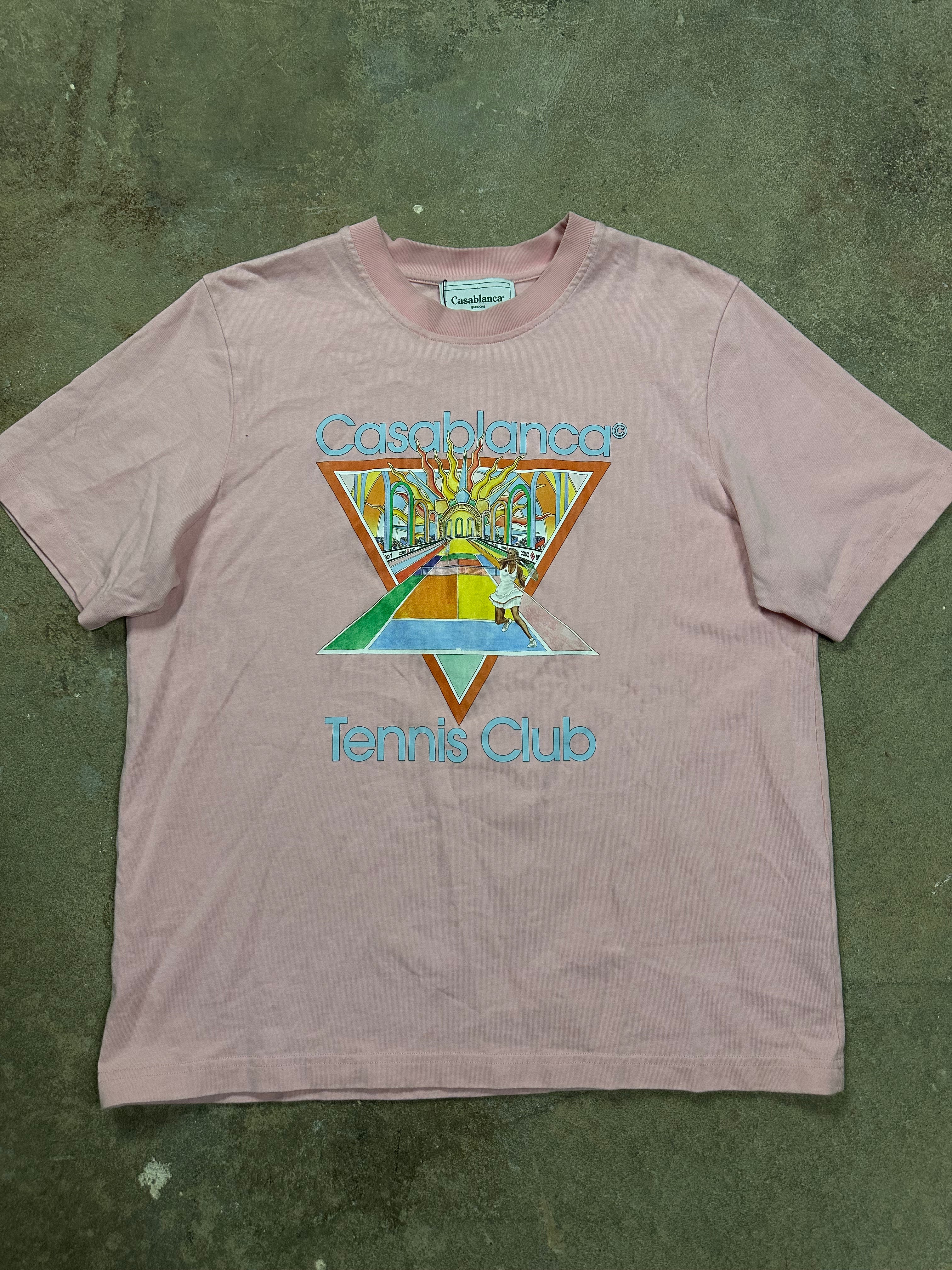Casablanca Tennis Club Tee Pink Multi Used XL