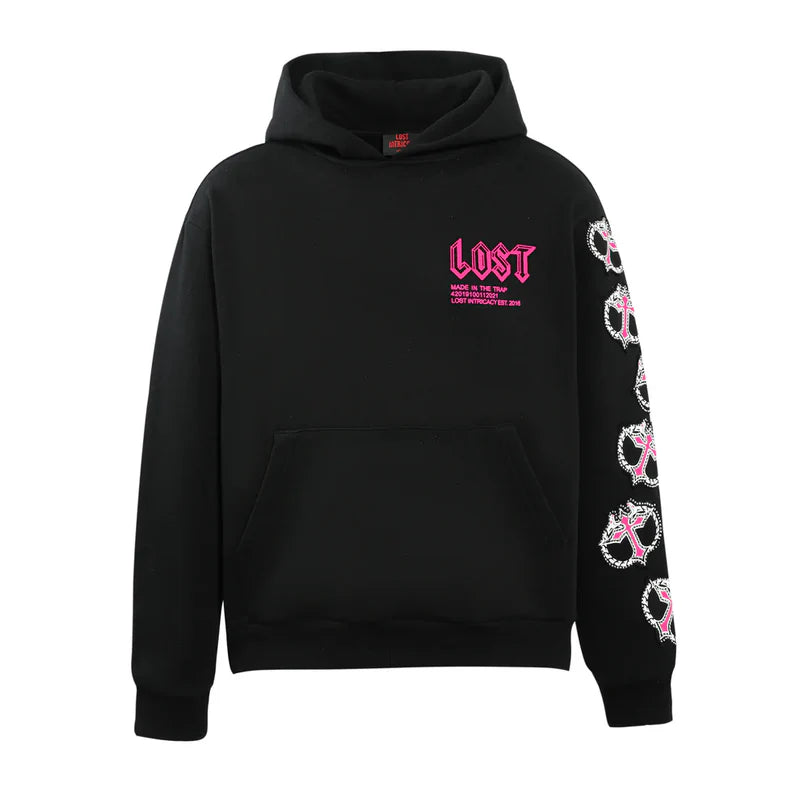 Lost Intricacy 'MITT' Black & Pink Hoodie