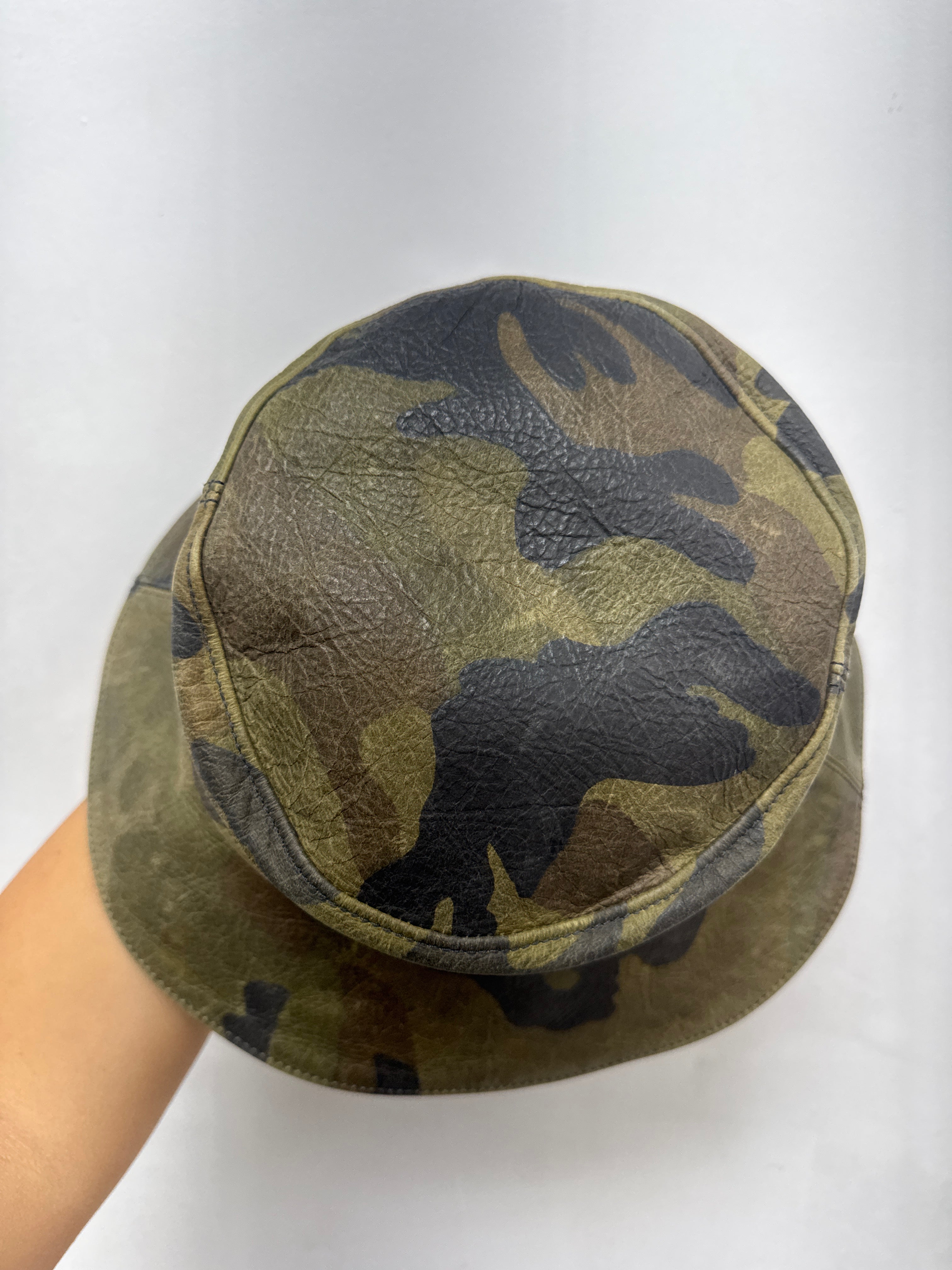 Chrome Hearts Camo Leather Bucket Hat