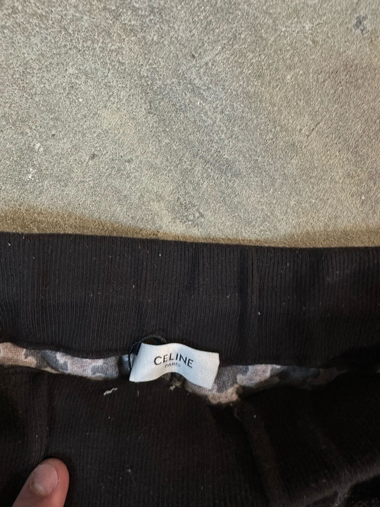 Celine Velour Track Pants Black Used Small
