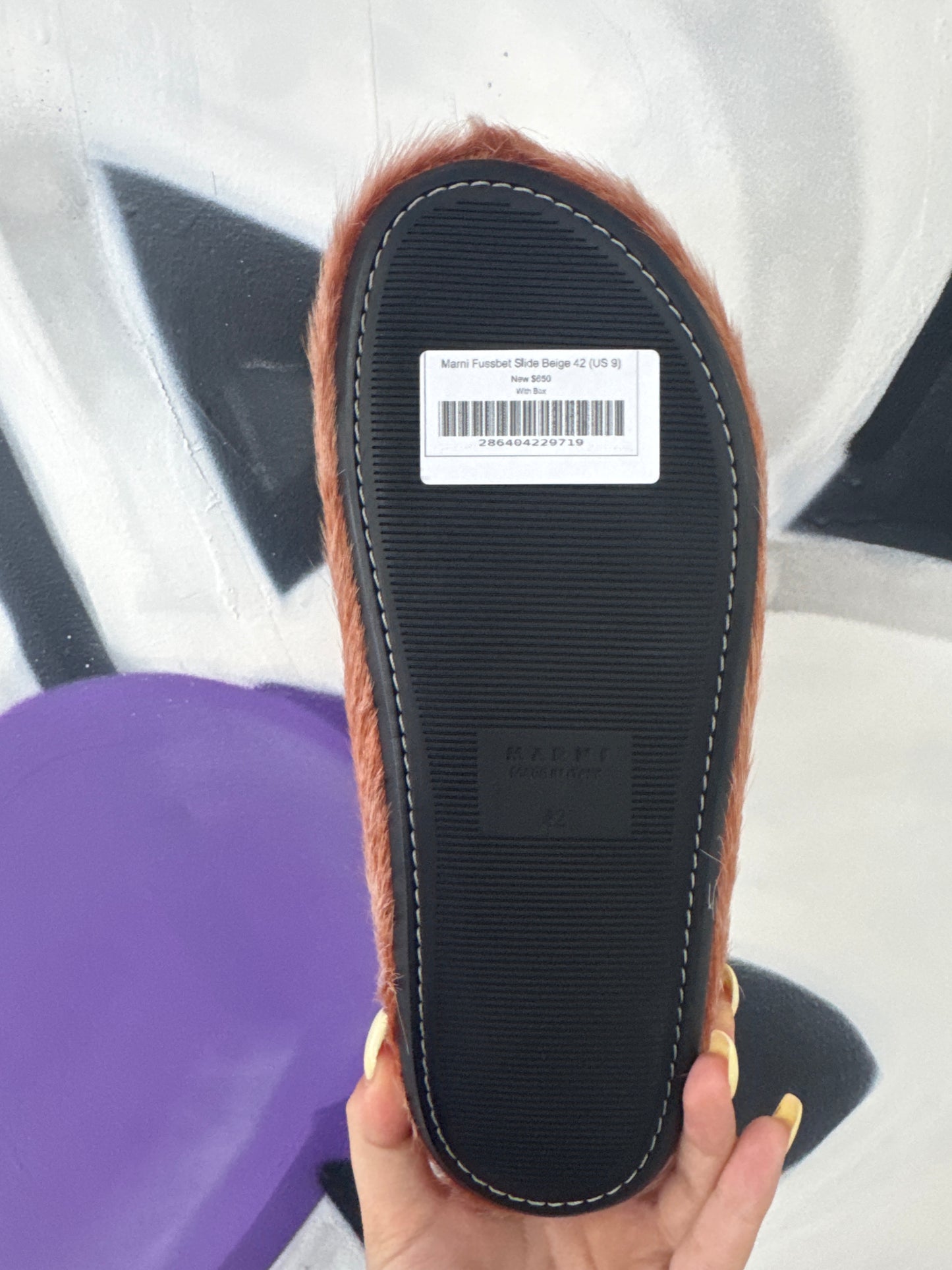 Marni Fussbet Slide Beige New With Box