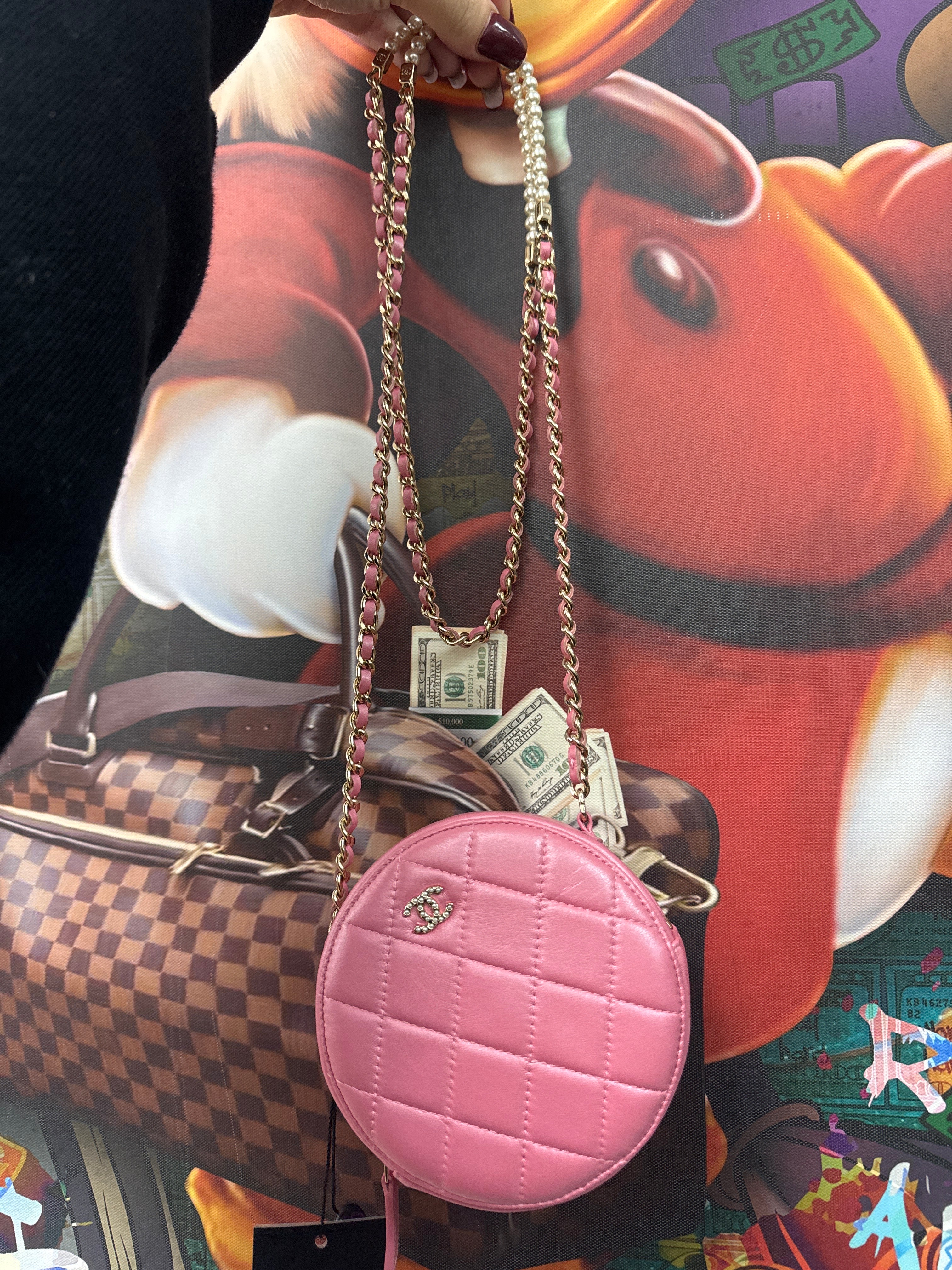 Chanel Pink Pearl Round 20 Shoulder Bag