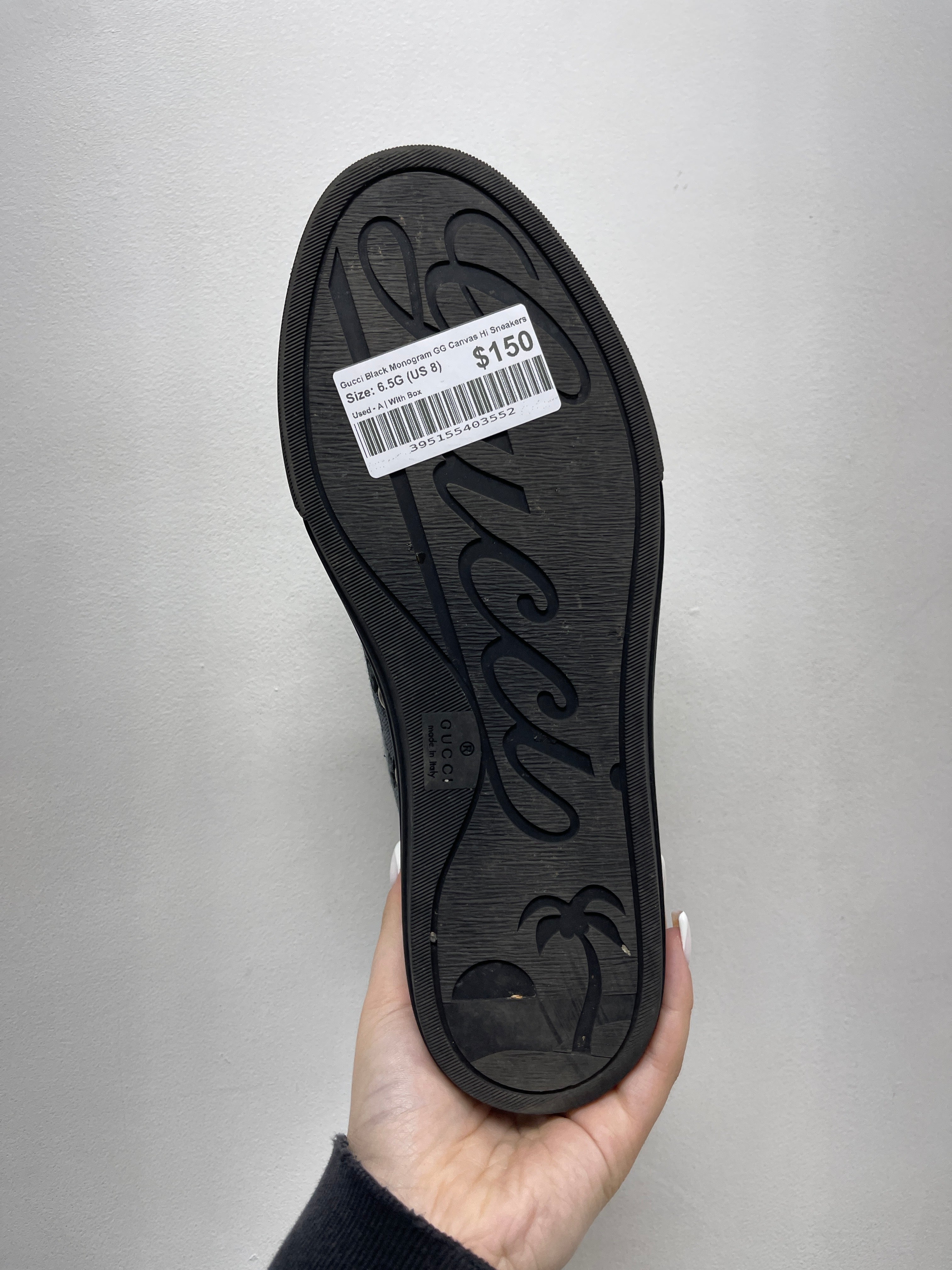 Gucci Black Monogram GG Canvas Hi Sneakers