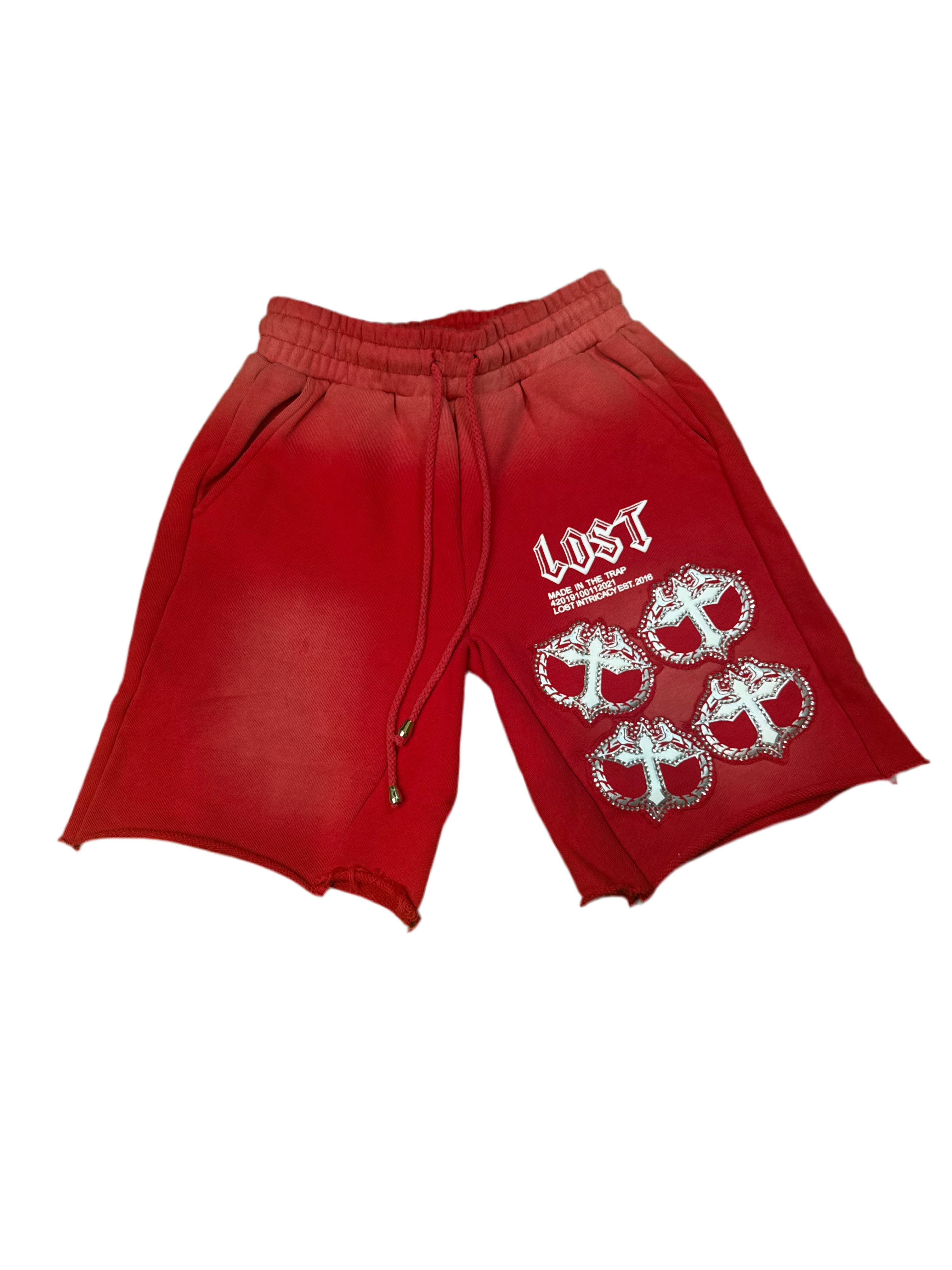 Lost Intricacy Red Mitt Shorts