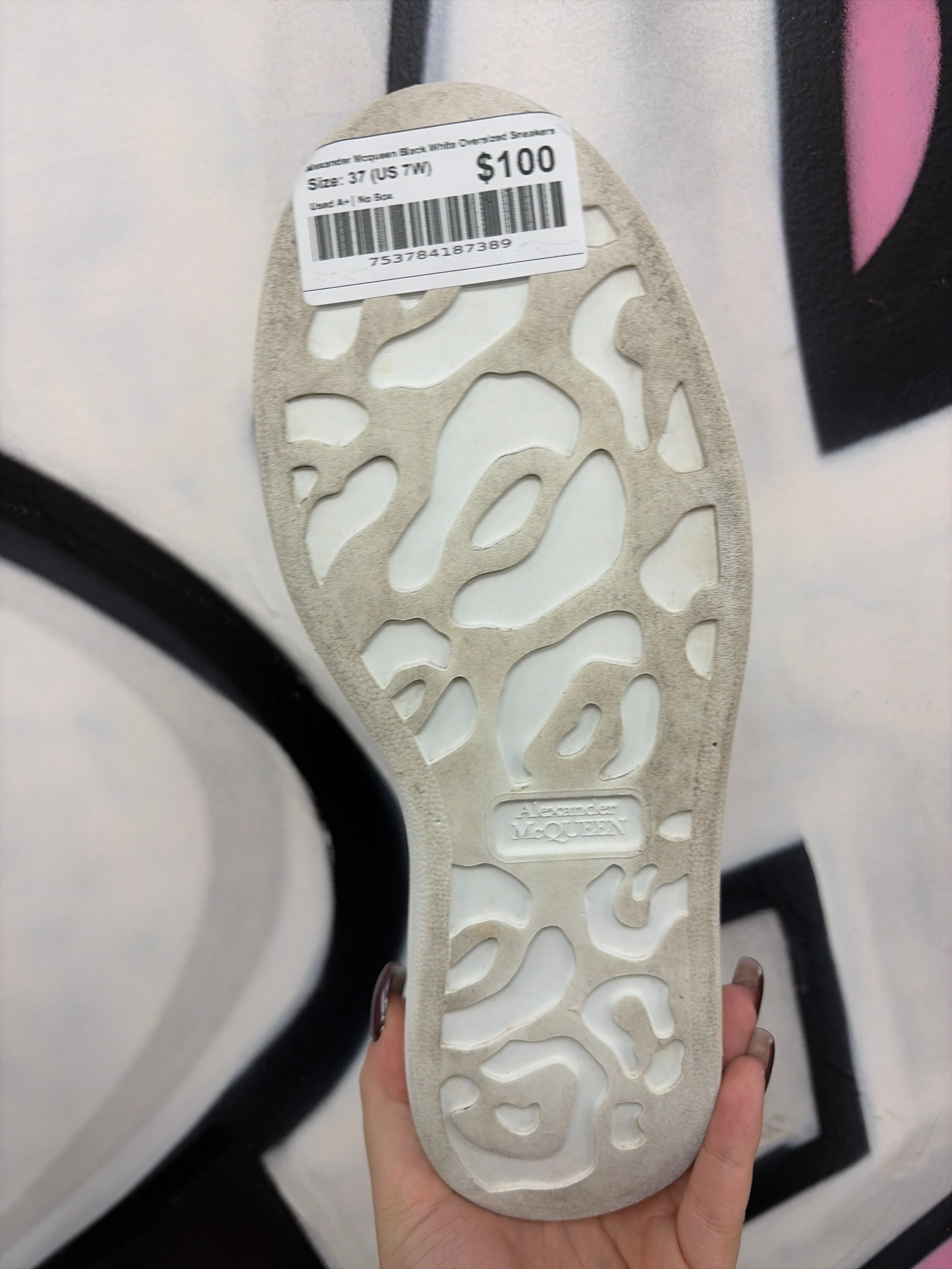 Alexander Mcqueen Black White Oversized Sneakers