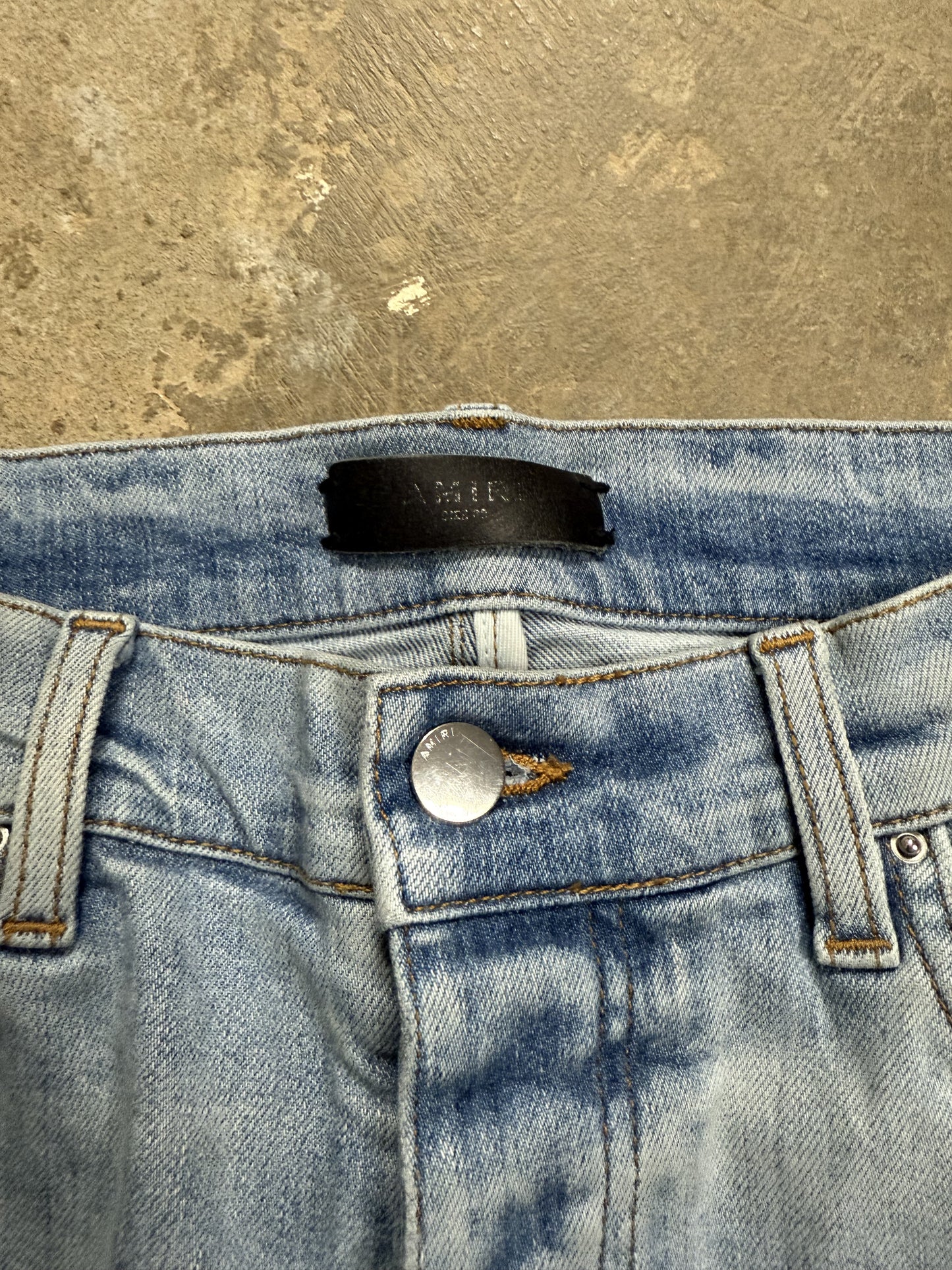 Amiri Art Patchwork Jeans Light Wash Used 30