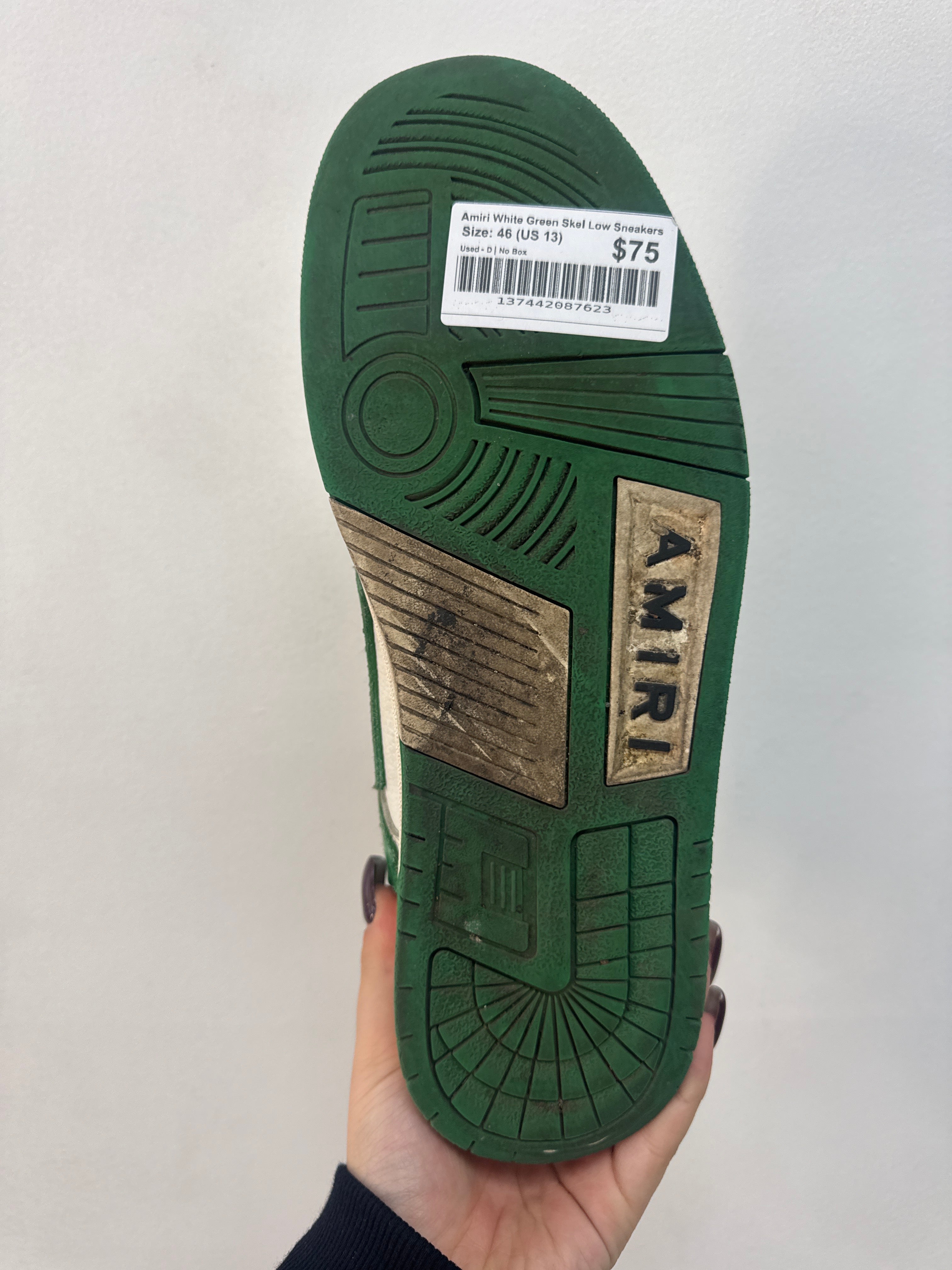 Amiri White Green Skel Low Sneakers