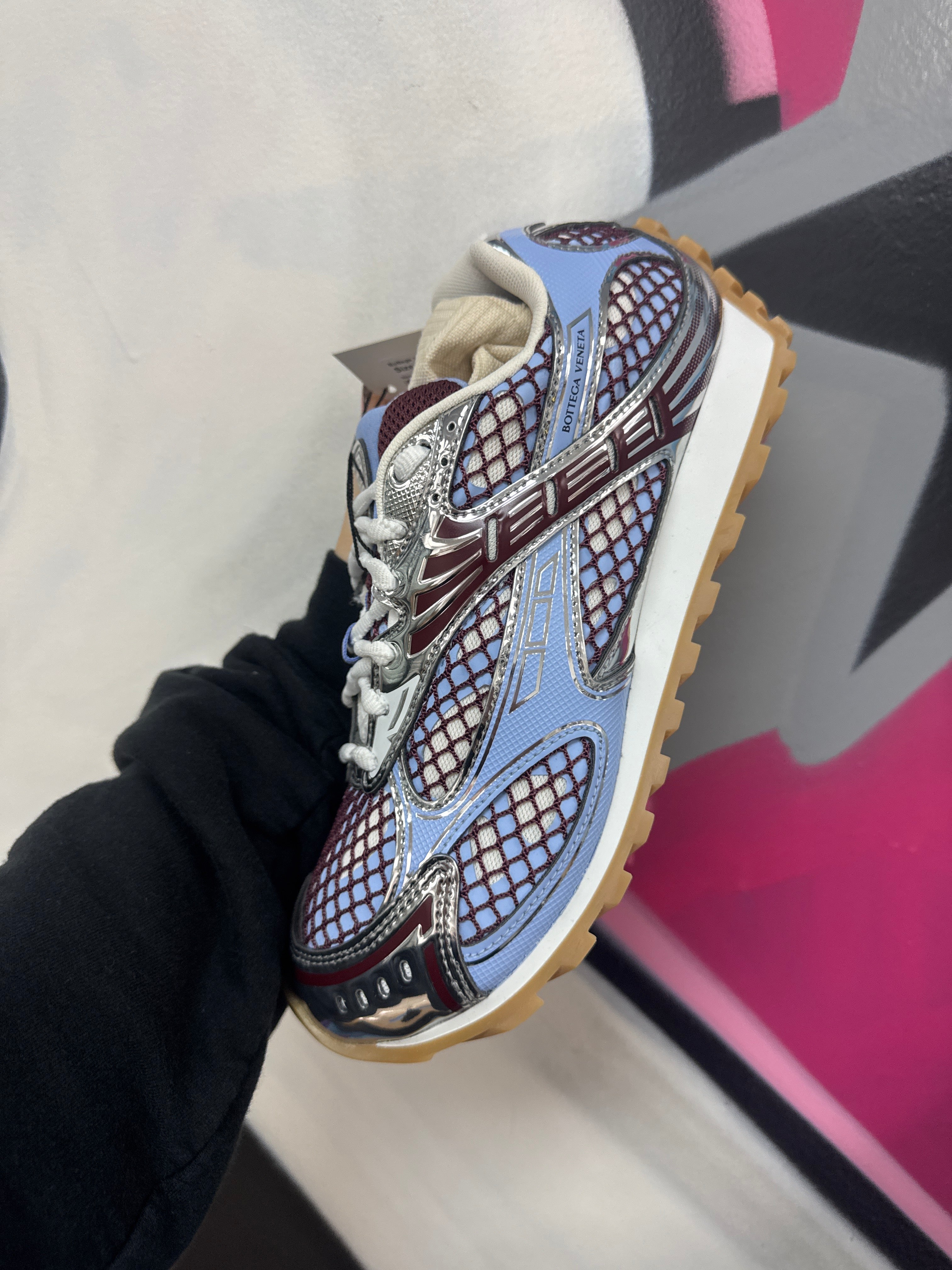 Bottega Veneta Blue Maroon Orbit Sneakers