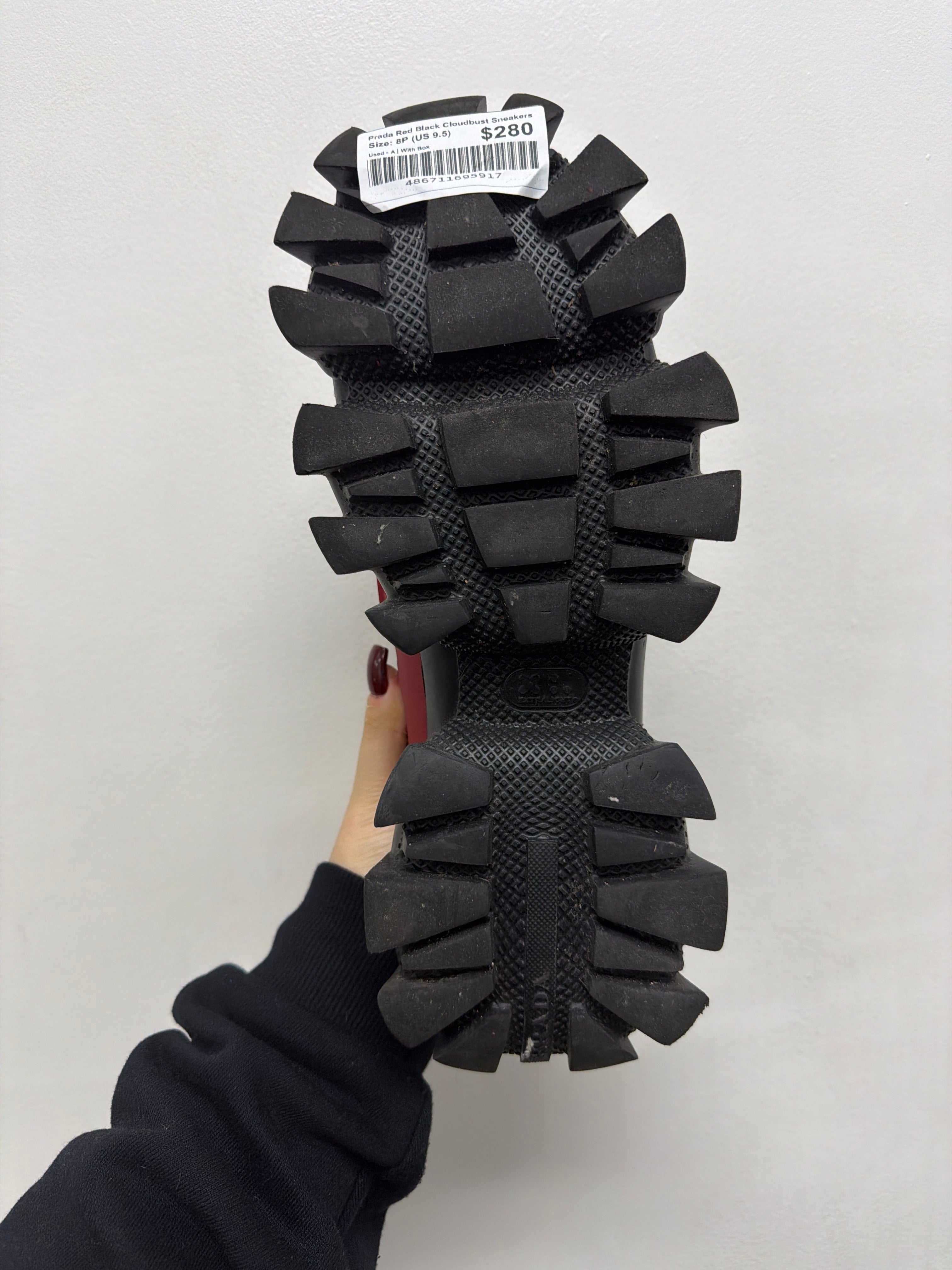 Prada Red Black Cloudbust Sneakers