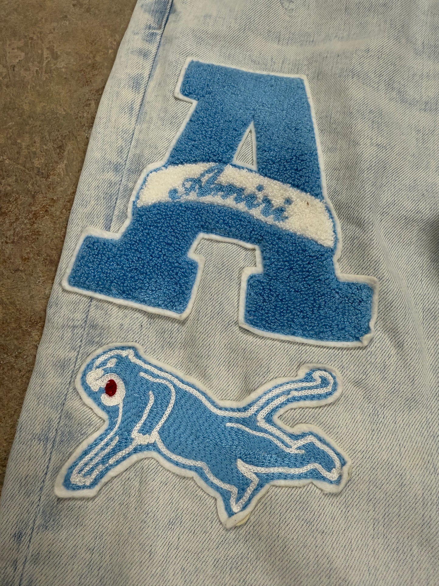 Amiri Varsity Logo Jeans Light Wash 38 Used