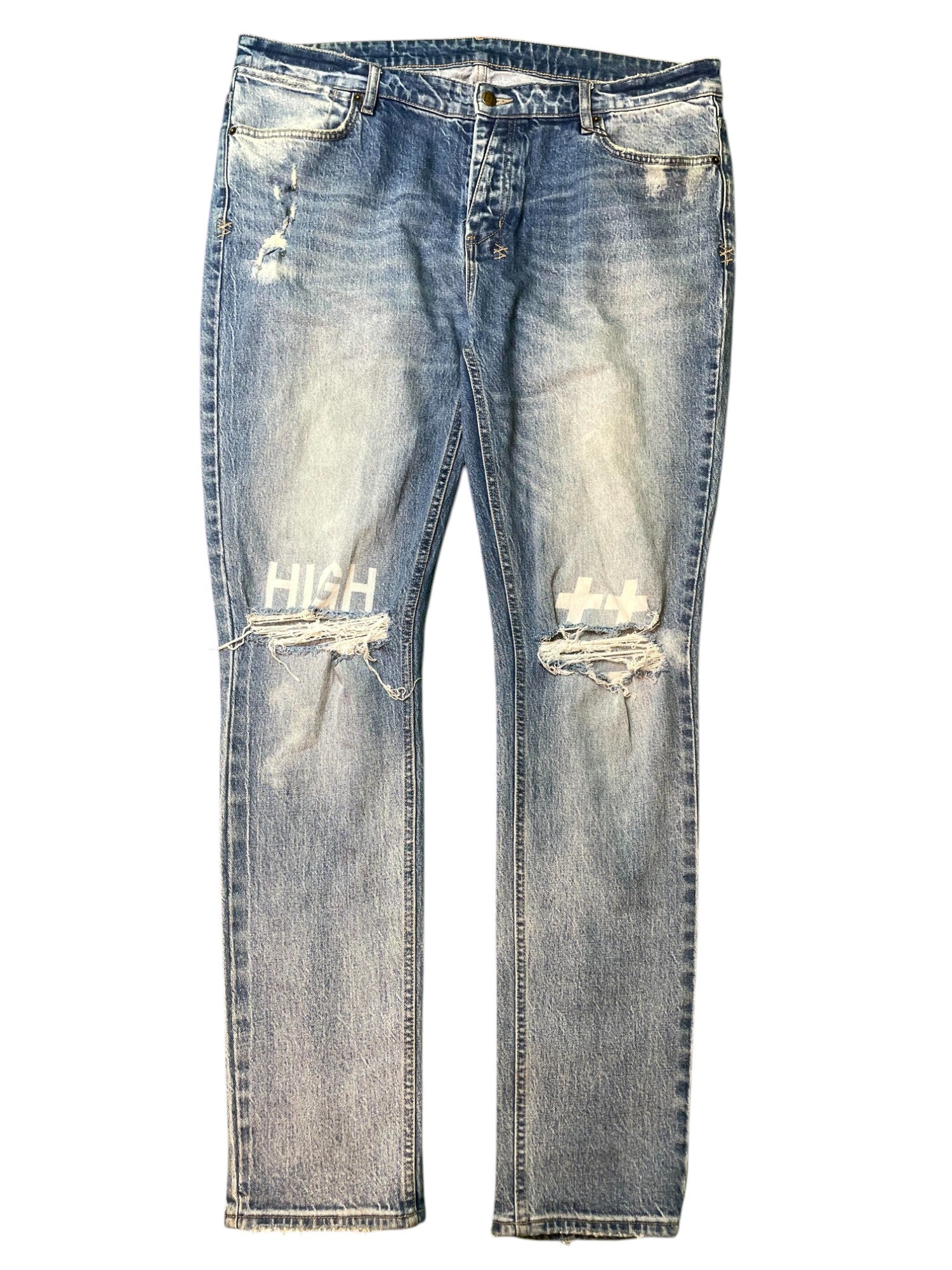 Ksubi "Writing" Light Wash Blue Jeans