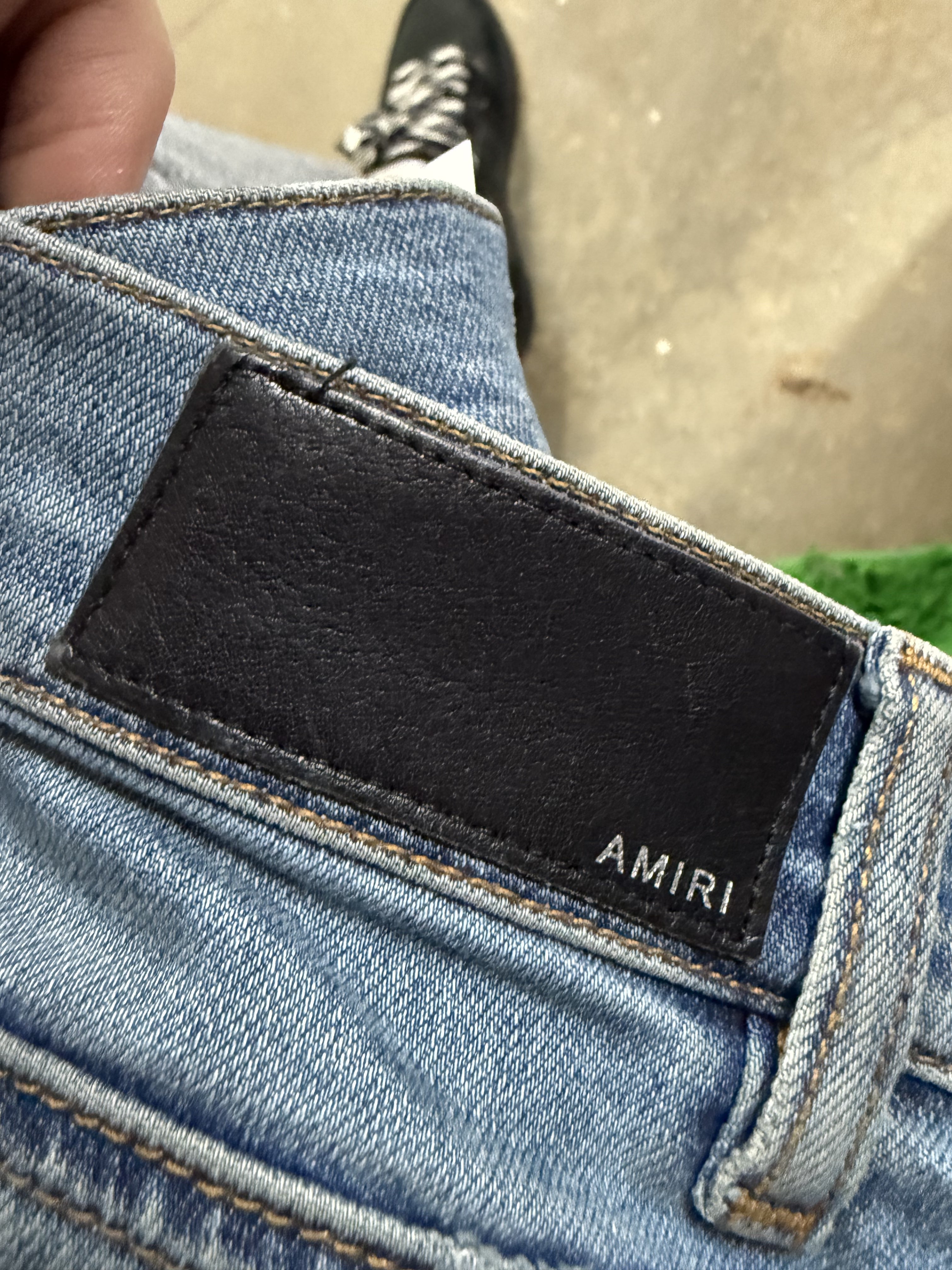 Amiri Jeans Light Wash Blue Patchwork Jeans