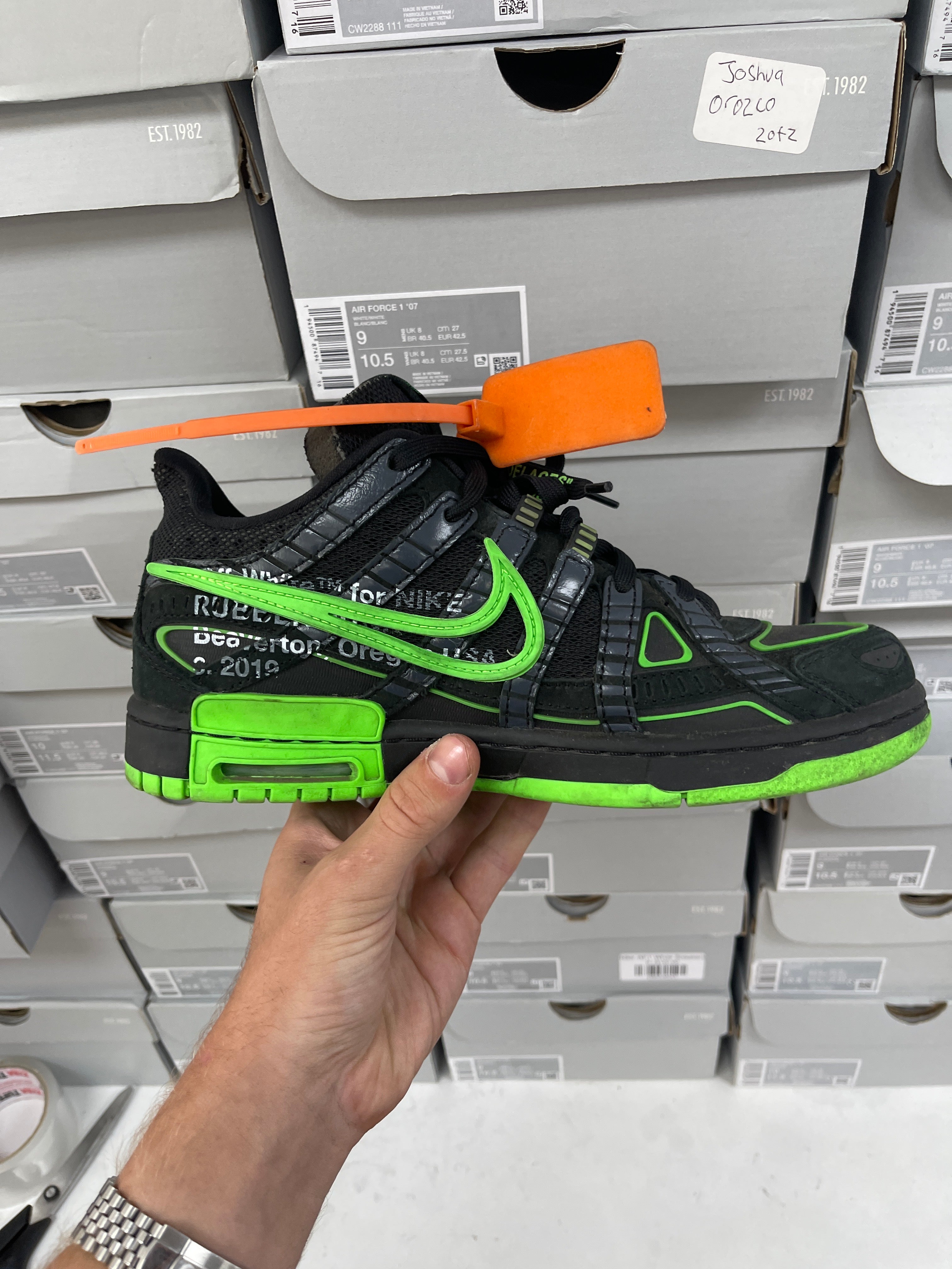 Nike x Off-White Rubber Dunk Low Green Strike Sneakers