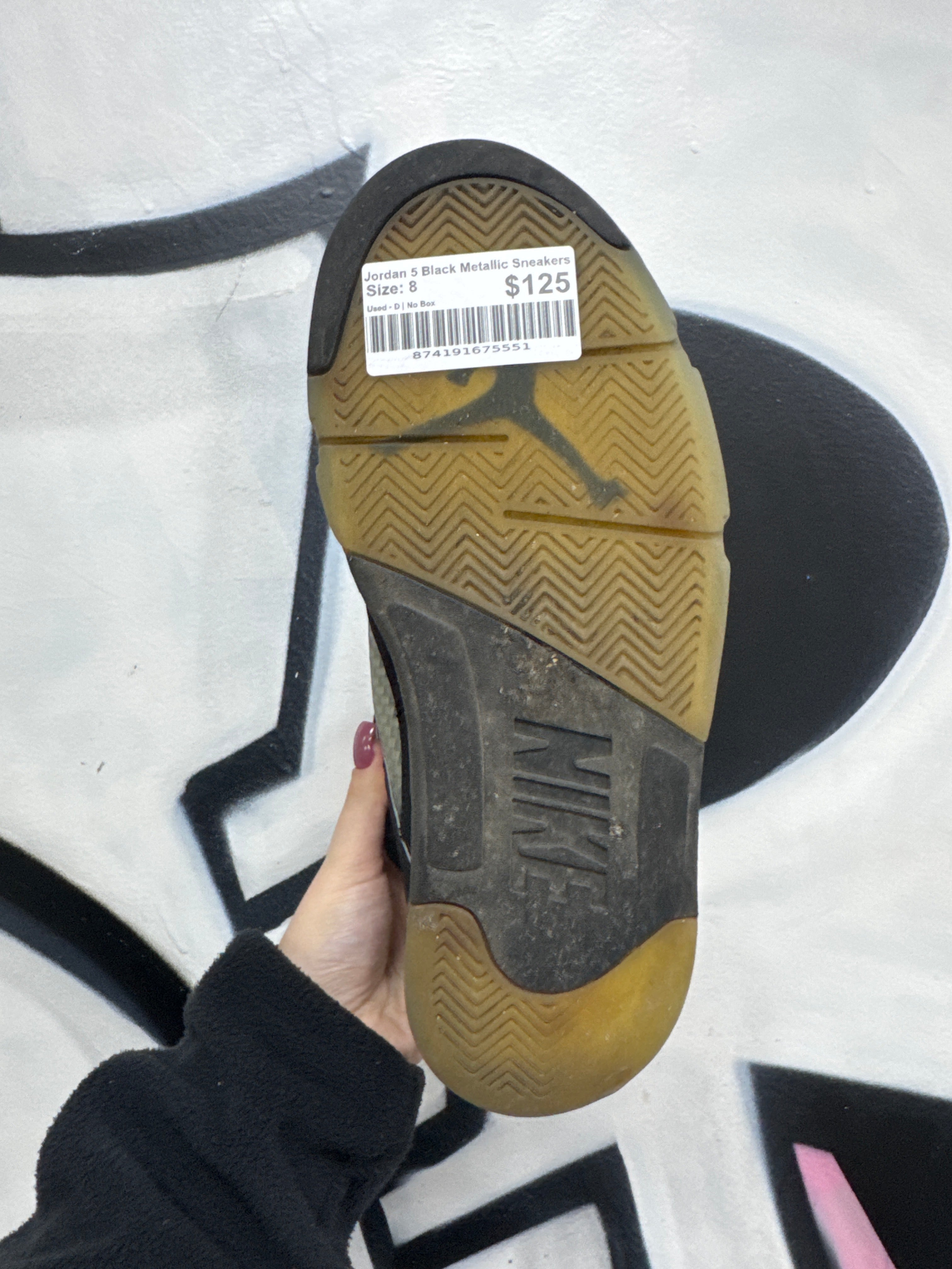 Jordan 5 Black Metallic Sneakers