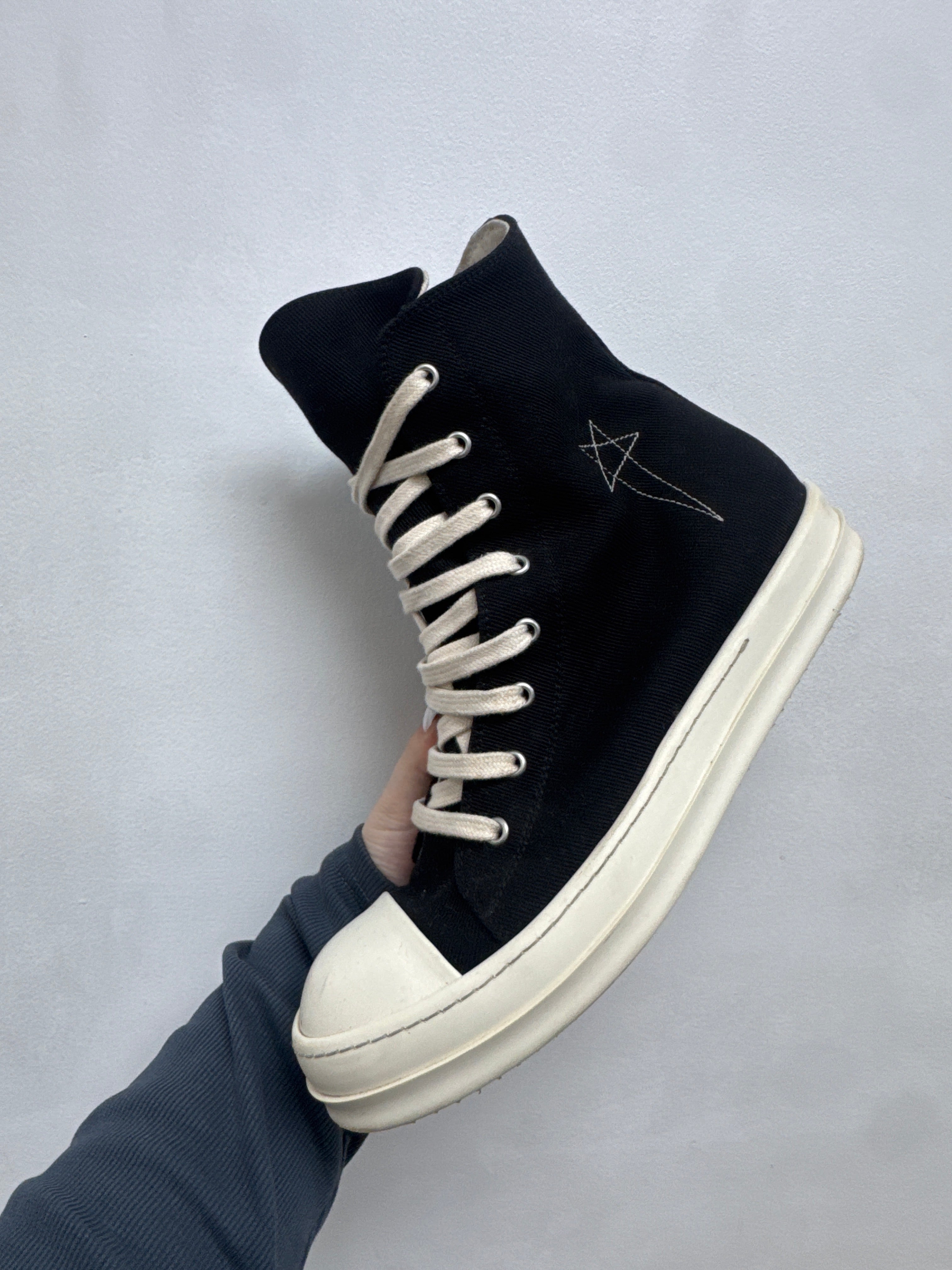 Rick Owens Black Pentagram Ramone High Sneakers