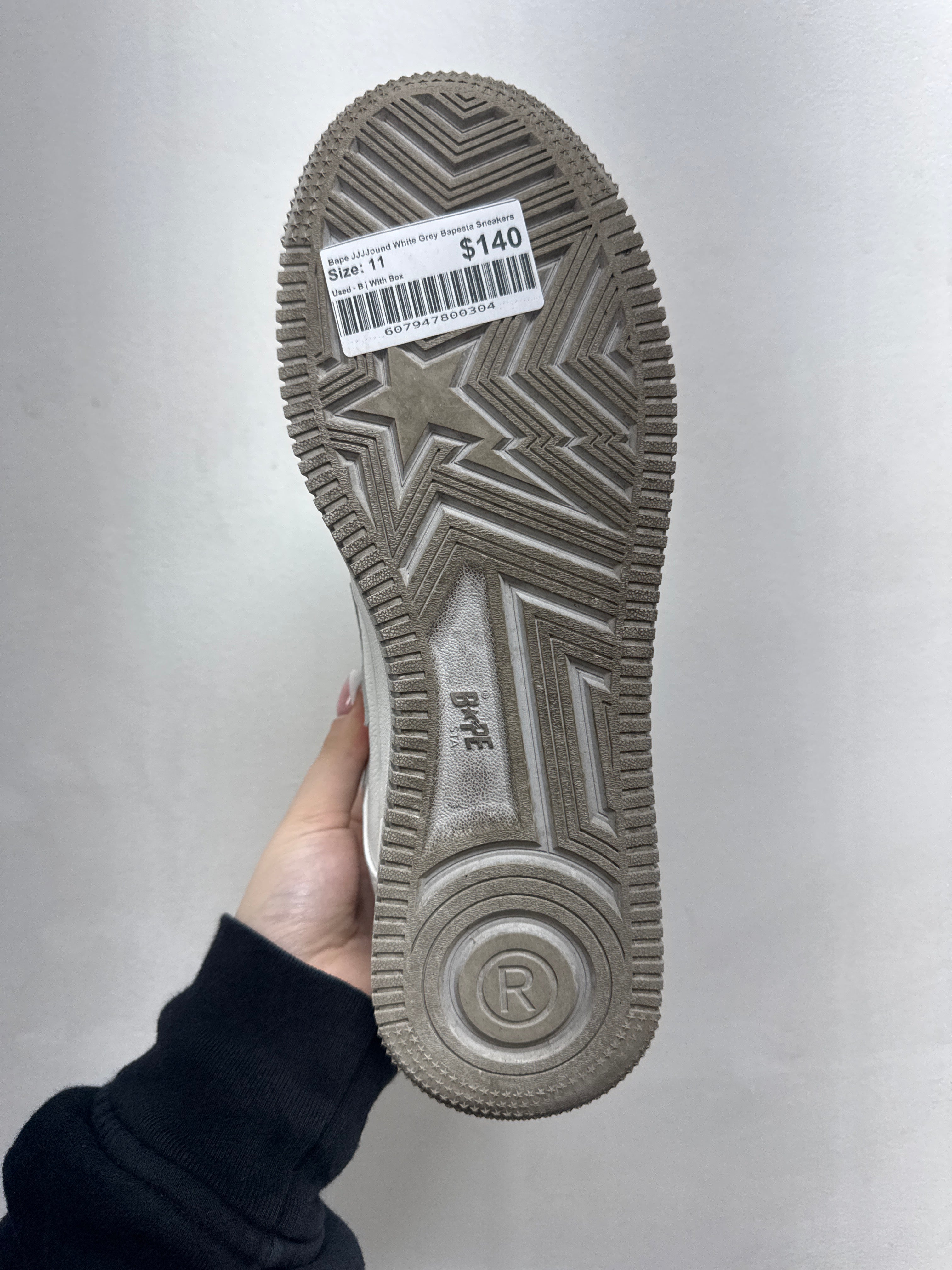 Bape JJJJound White Grey Bapesta Sneakers