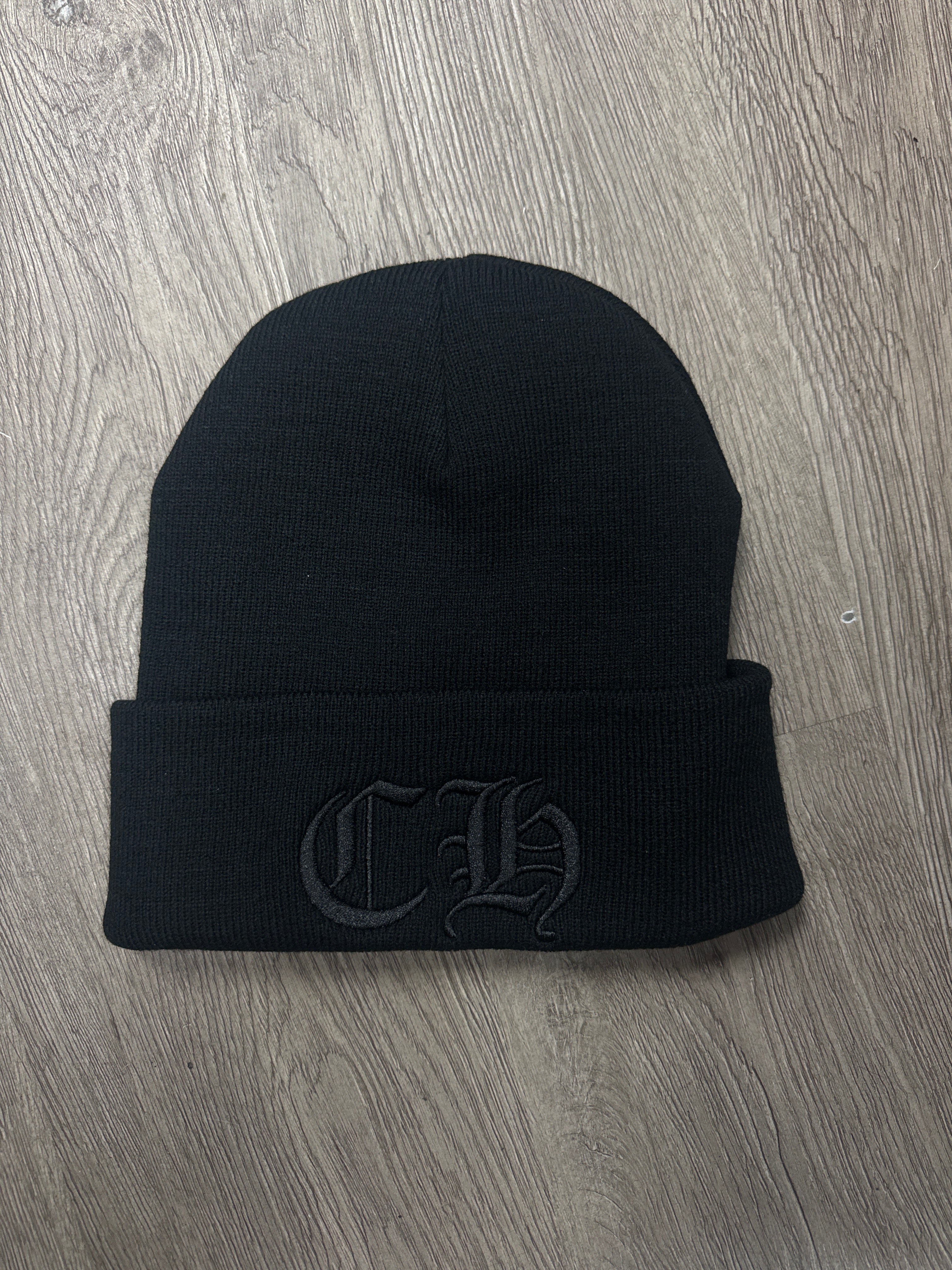 Chrome Hearts Black Tonal CH Logo Beanie